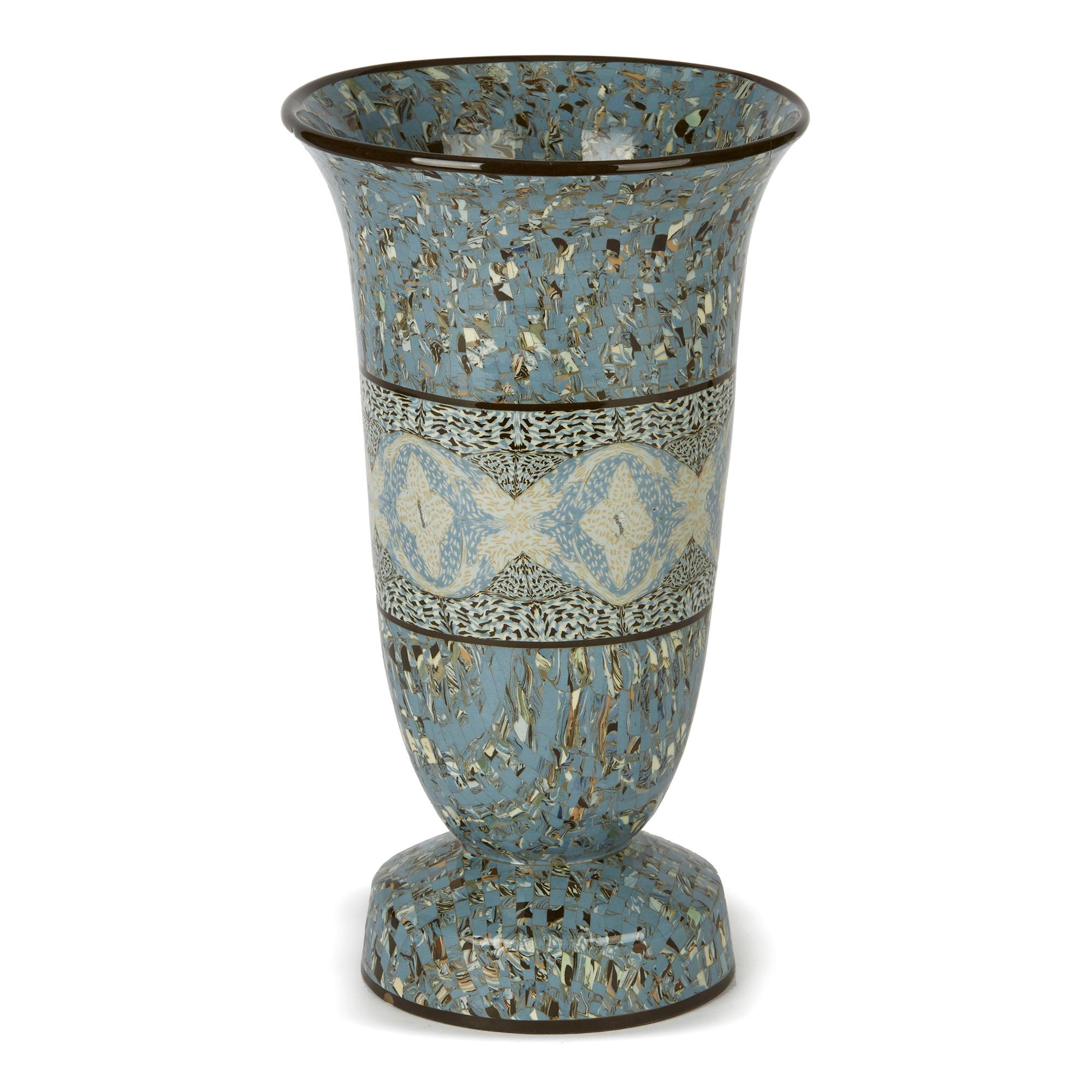 Jean Gerbino French Vallauris Tulip Shaped Mosaic Art Pottery Vase In Good Condition In Bishop's Stortford, Hertfordshire