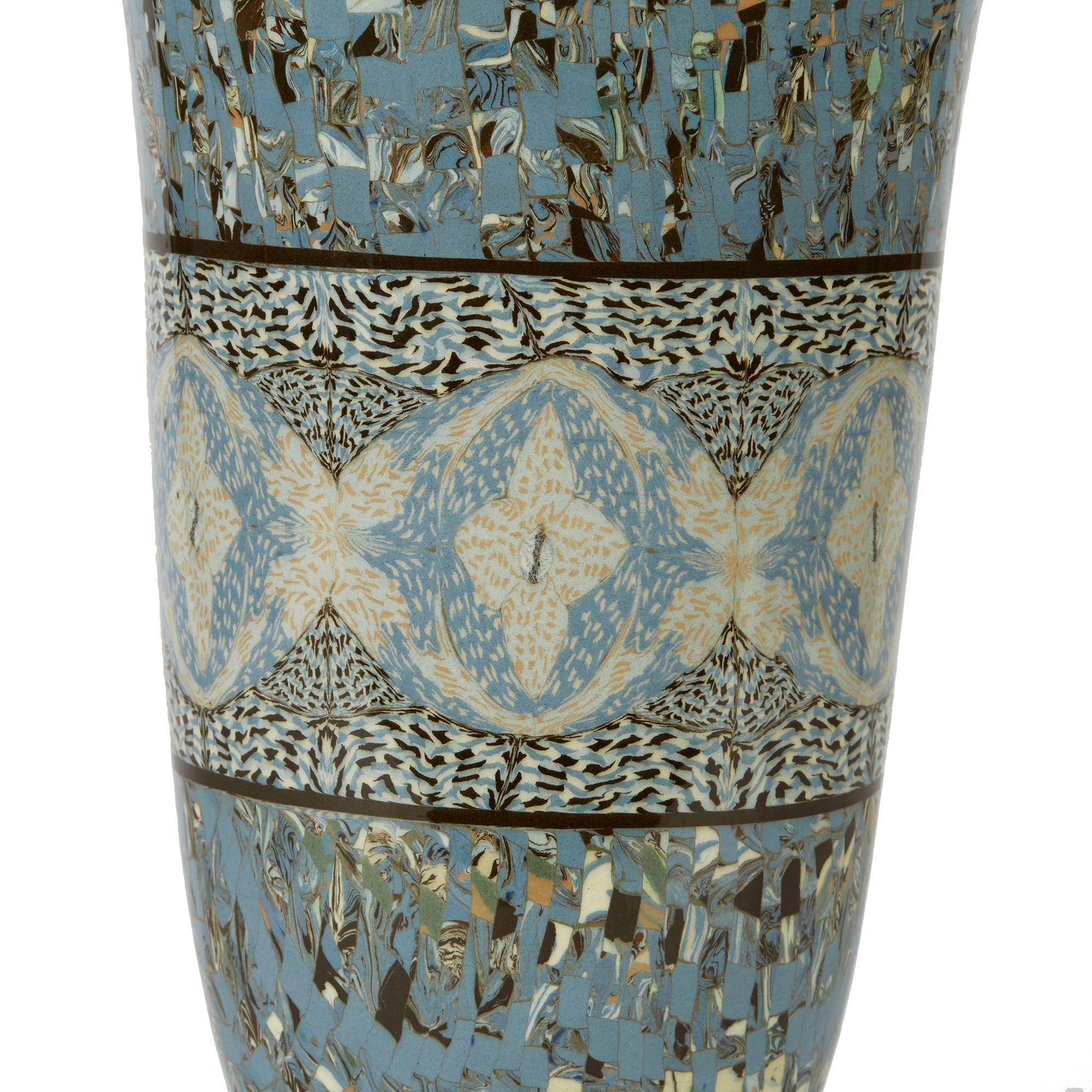 Jean Gerbino French Vallauris Tulip Shaped Mosaic Art Pottery Vase 2