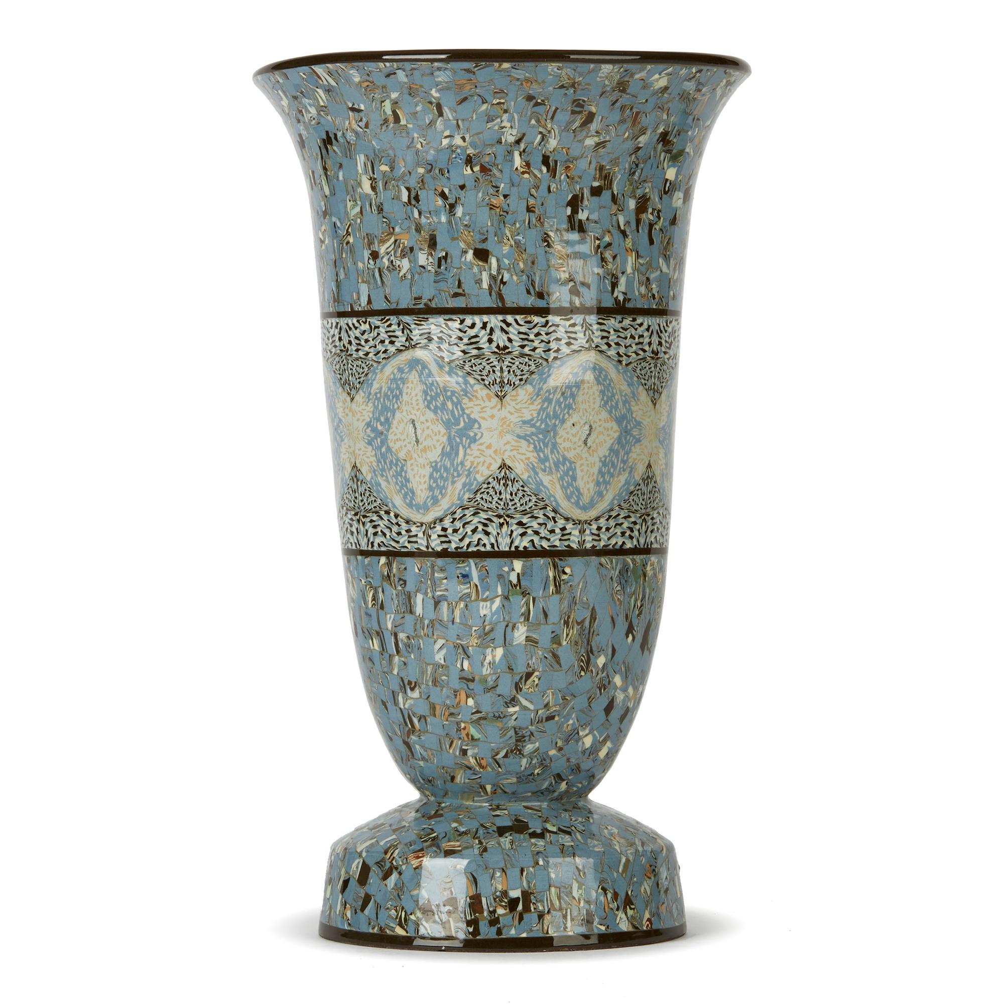 Jean Gerbino French Vallauris Tulip Shaped Mosaic Art Pottery Vase 3