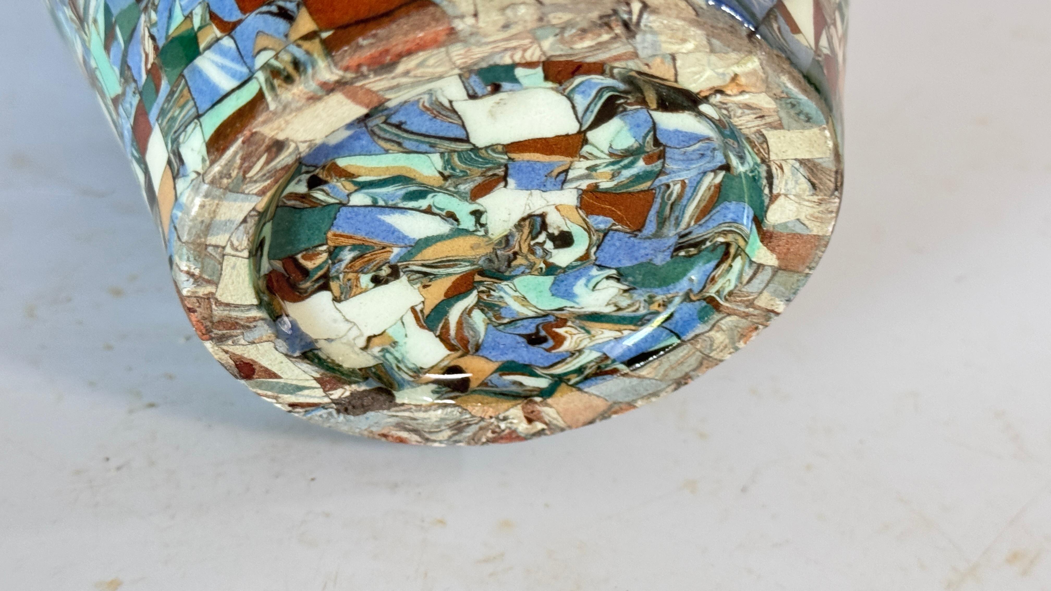 Jean Gerbino Mosaic Ceramic Vase – France, Mid-20th Century – Glazed Earthenware For Sale 5