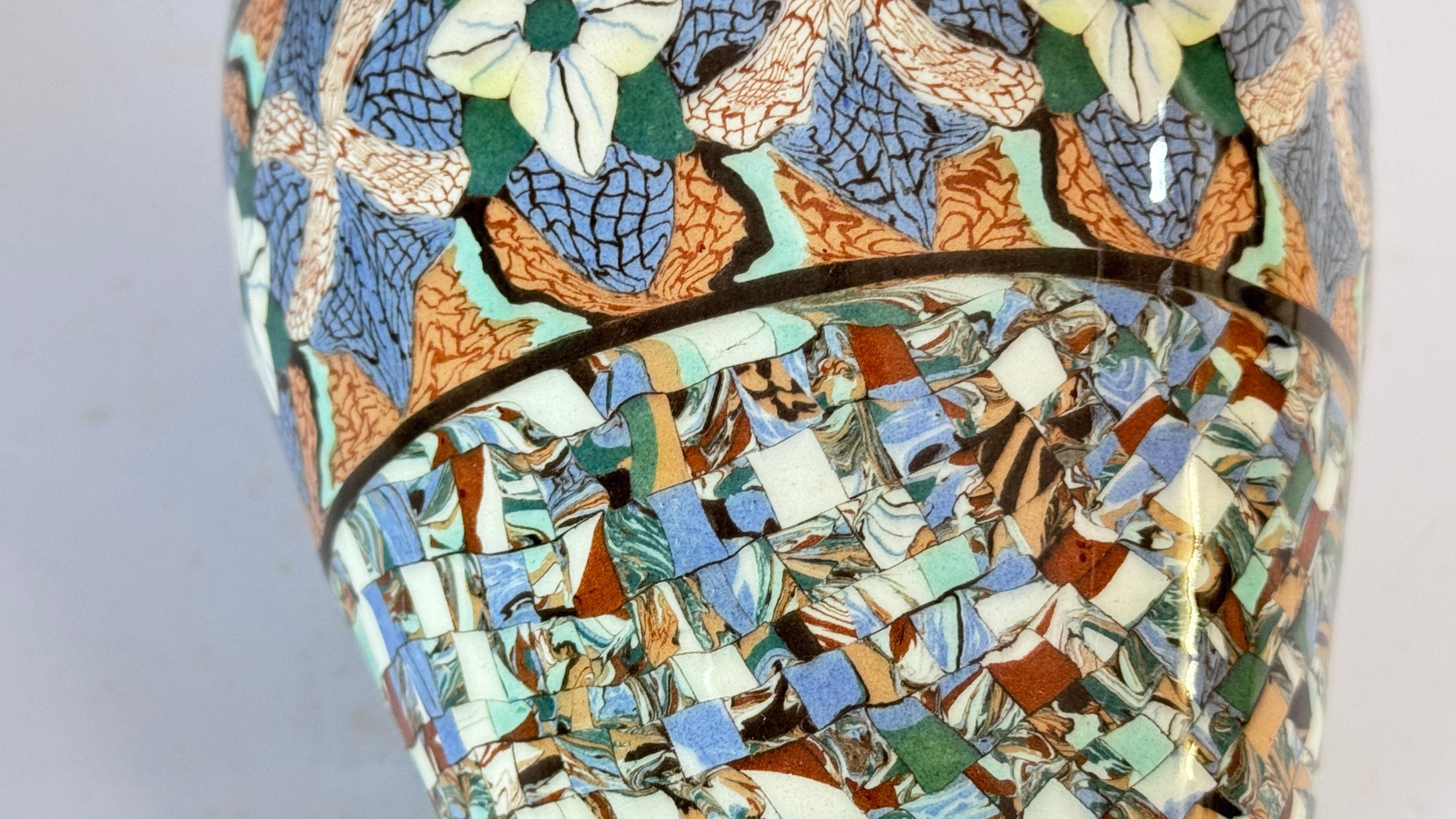 Jean Gerbino Mosaic Ceramic Vase – France, Mid-20th Century – Glazed Earthenware For Sale 8