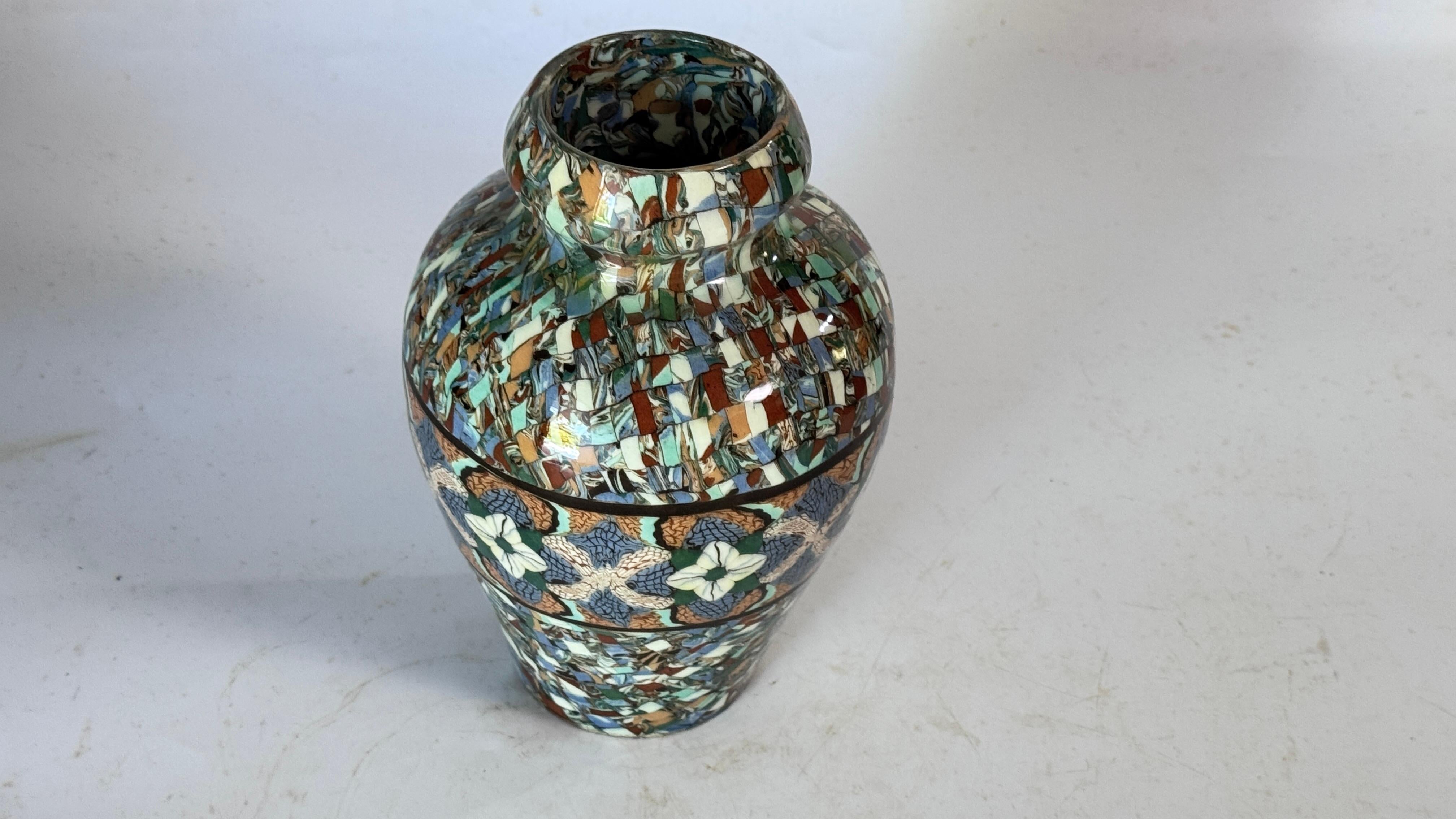 Jean Gerbino Mosaic Ceramic Vase – France, Mid-20th Century – Glazed Earthenware In Good Condition For Sale In Auribeau sur Siagne, FR