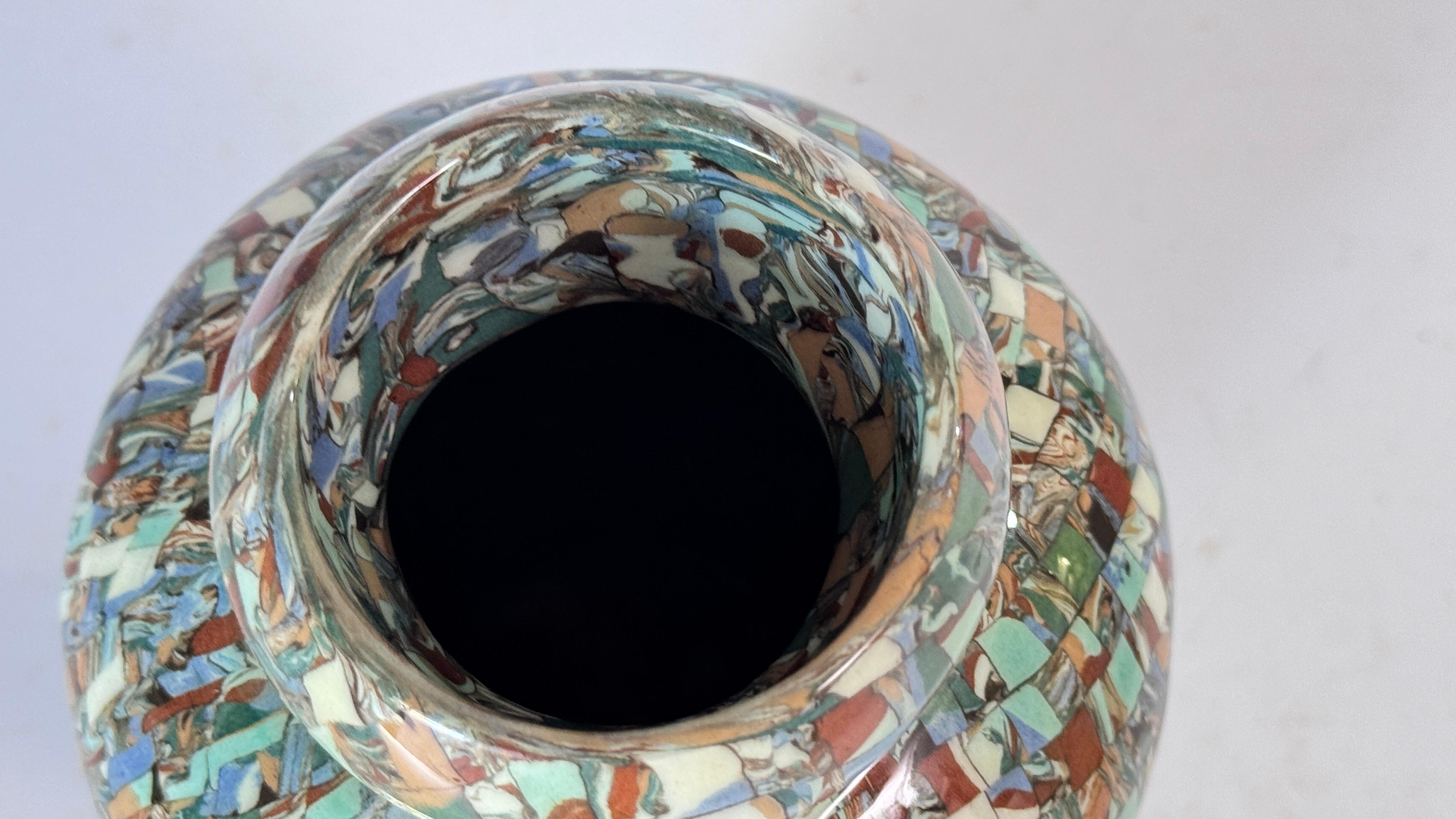 Jean Gerbino Mosaic Ceramic Vase – France, Mid-20th Century – Glazed Earthenware For Sale 3