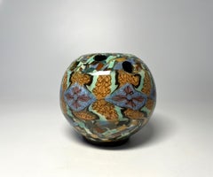 Jean Gerbino, Vallauris, France, Ceramic Diamond Motif Mosaic Potpourri Vase