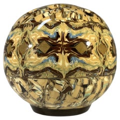 Jean Gerbino, Vallauris, France, Ceramic Neriage Posy Potpourri Vase Mocha Tones