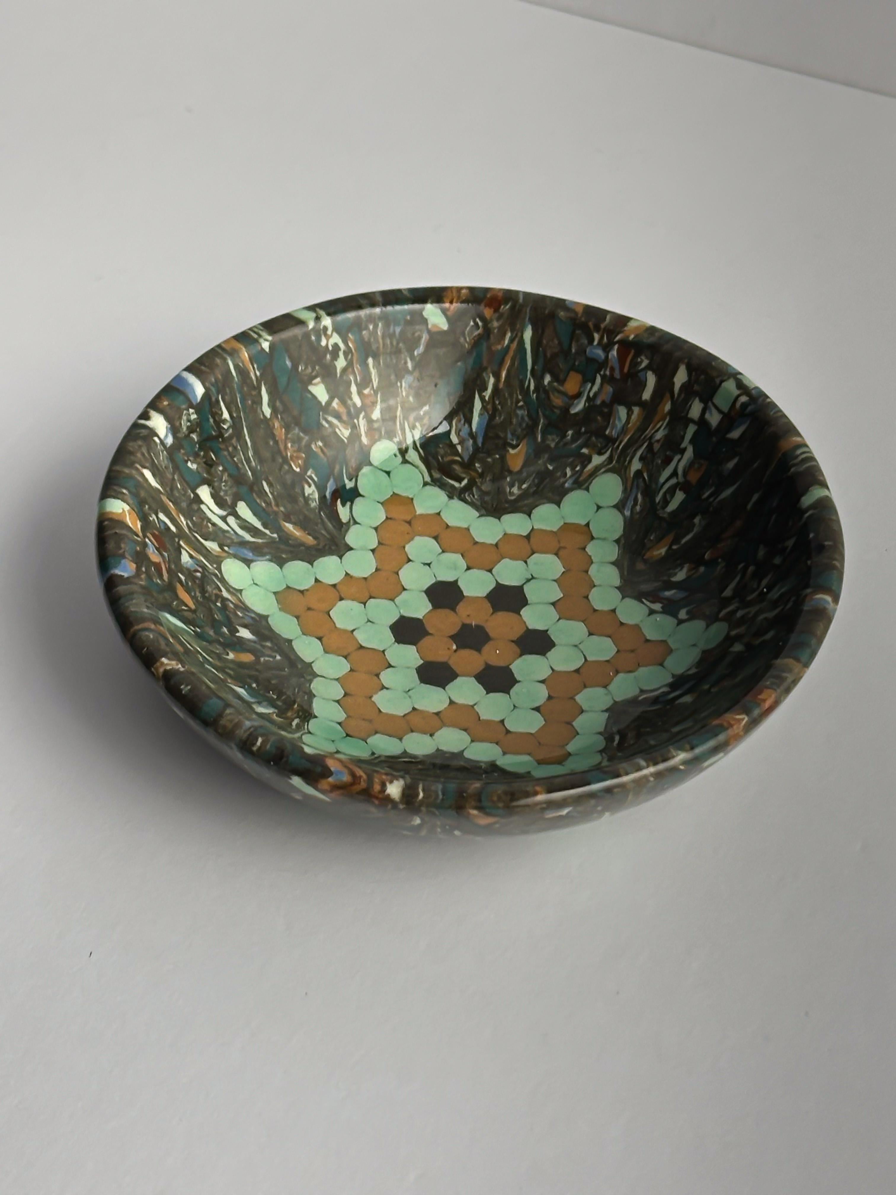 Cuenco de cerámica con mosaico Vallauris, Jean Gerbino, Francia, años 50 en Bueno estado para la venta en Glasgow, GB