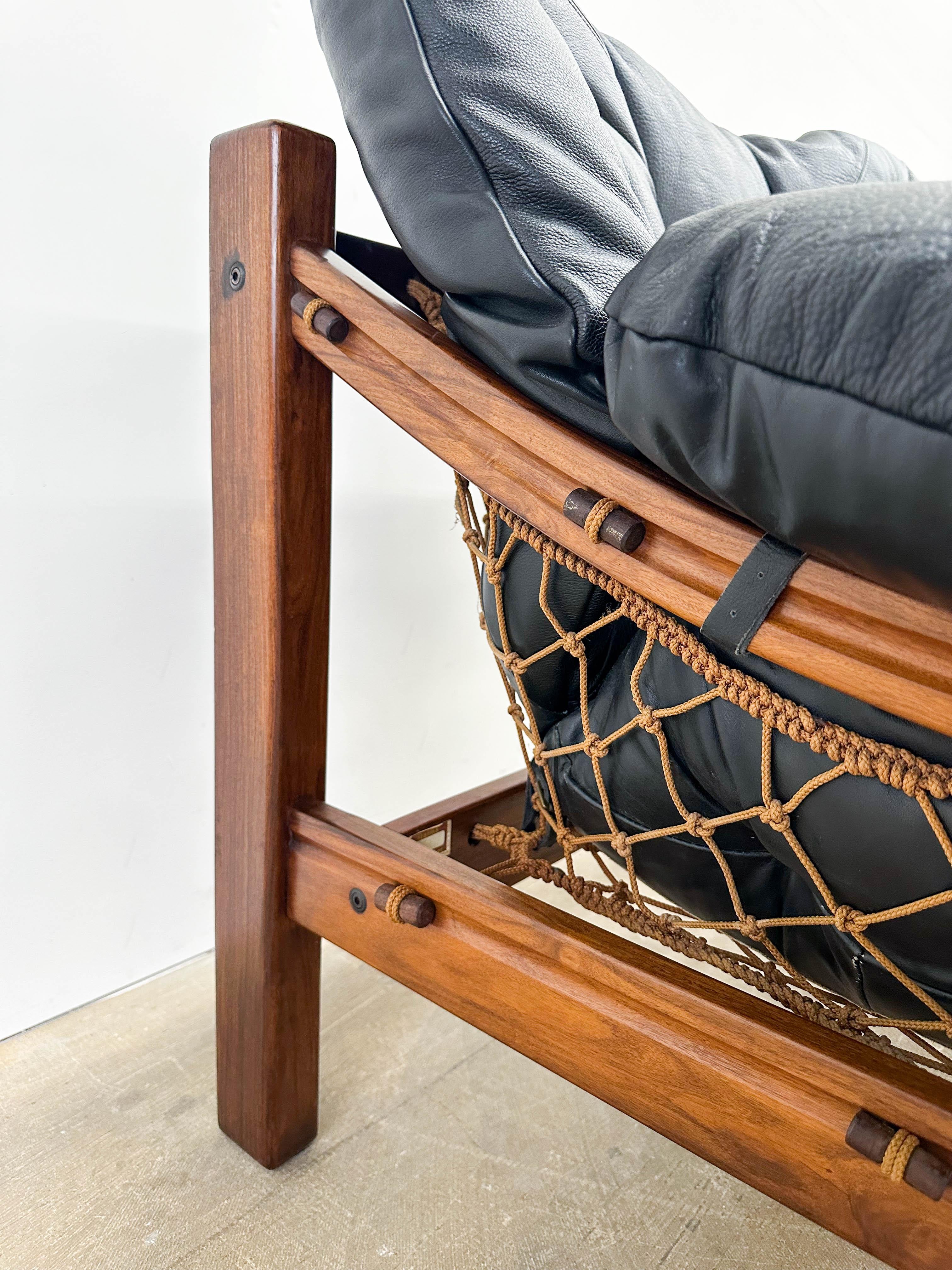 Jean Gillion Brazilian Rosewood and Leather Tijuca Lounge Chair 5