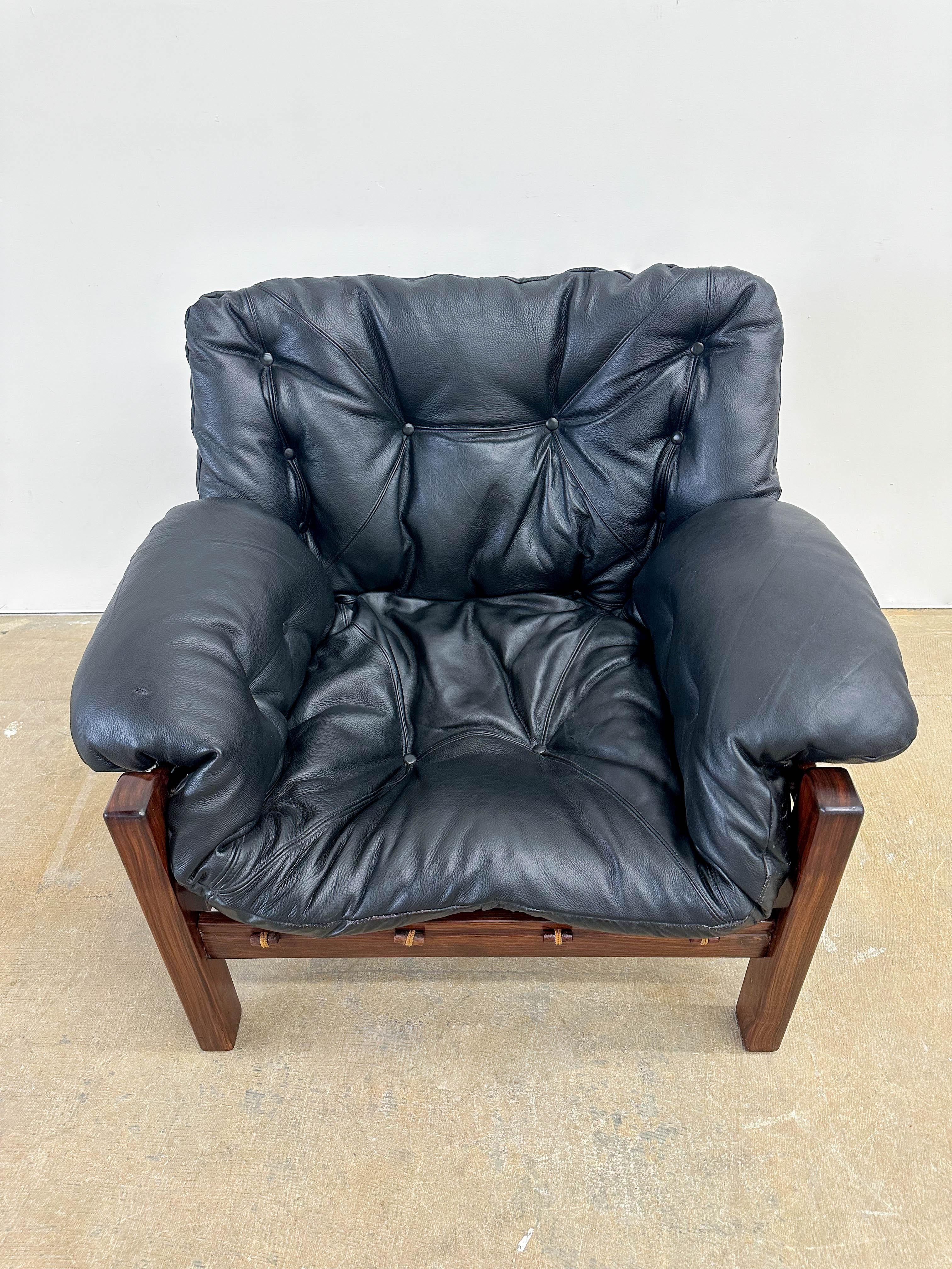Jean Gillion Brazilian Rosewood and Leather Tijuca Lounge Chair 6