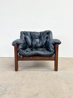Jean Gillion Brazilian Rosewood and Leather Tijuca Lounge Chair