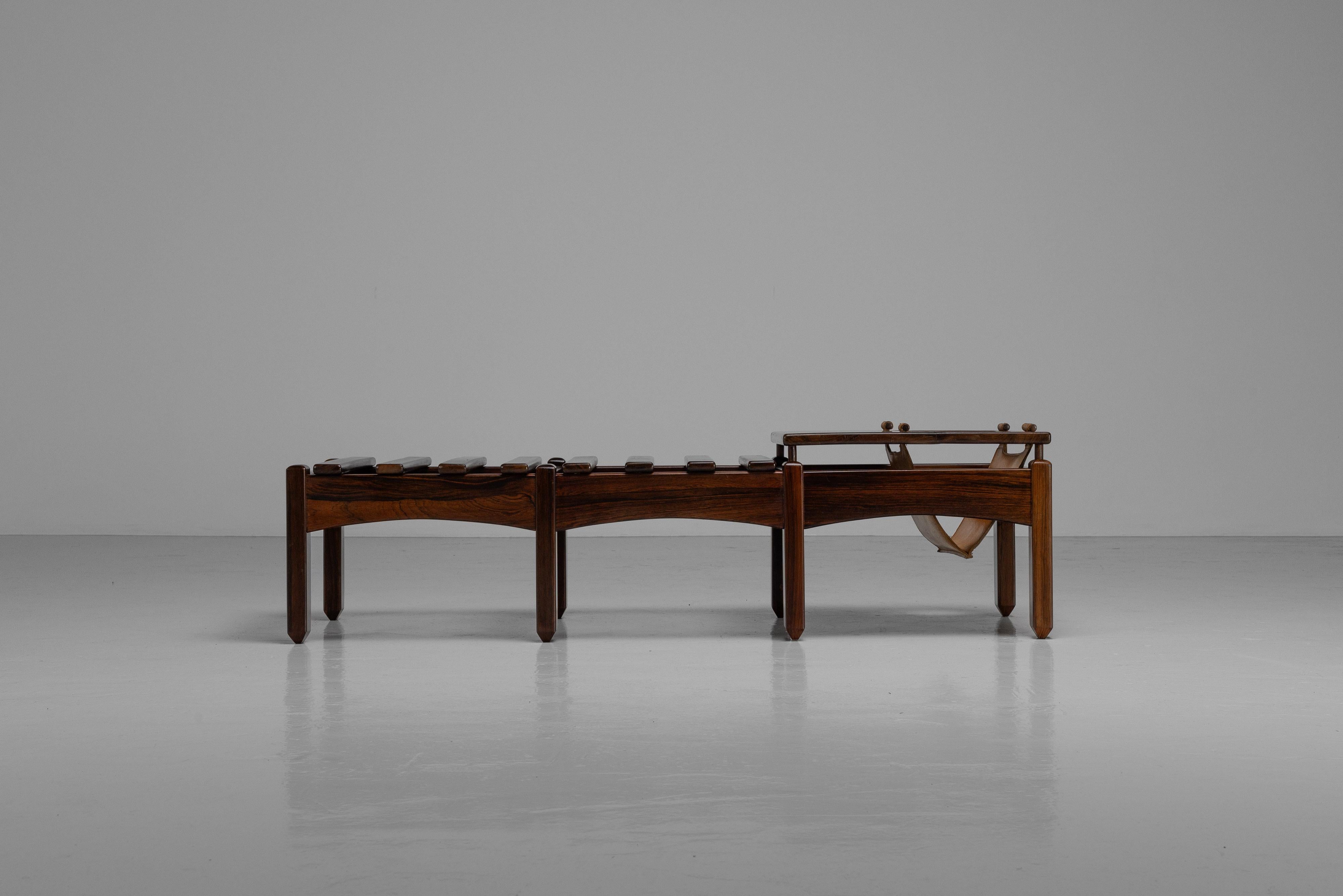 Jean Gillon bench with magazine rack Italma Brazil 1965 For Sale 6