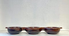 Jean Gillon. Bowl with three cavities, model 407, c. 1960 Solid wood