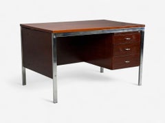 Jean Gillon, Brazilian Modern, Jacaranda, Chrome, Writing Desk, Brazil, 1960s