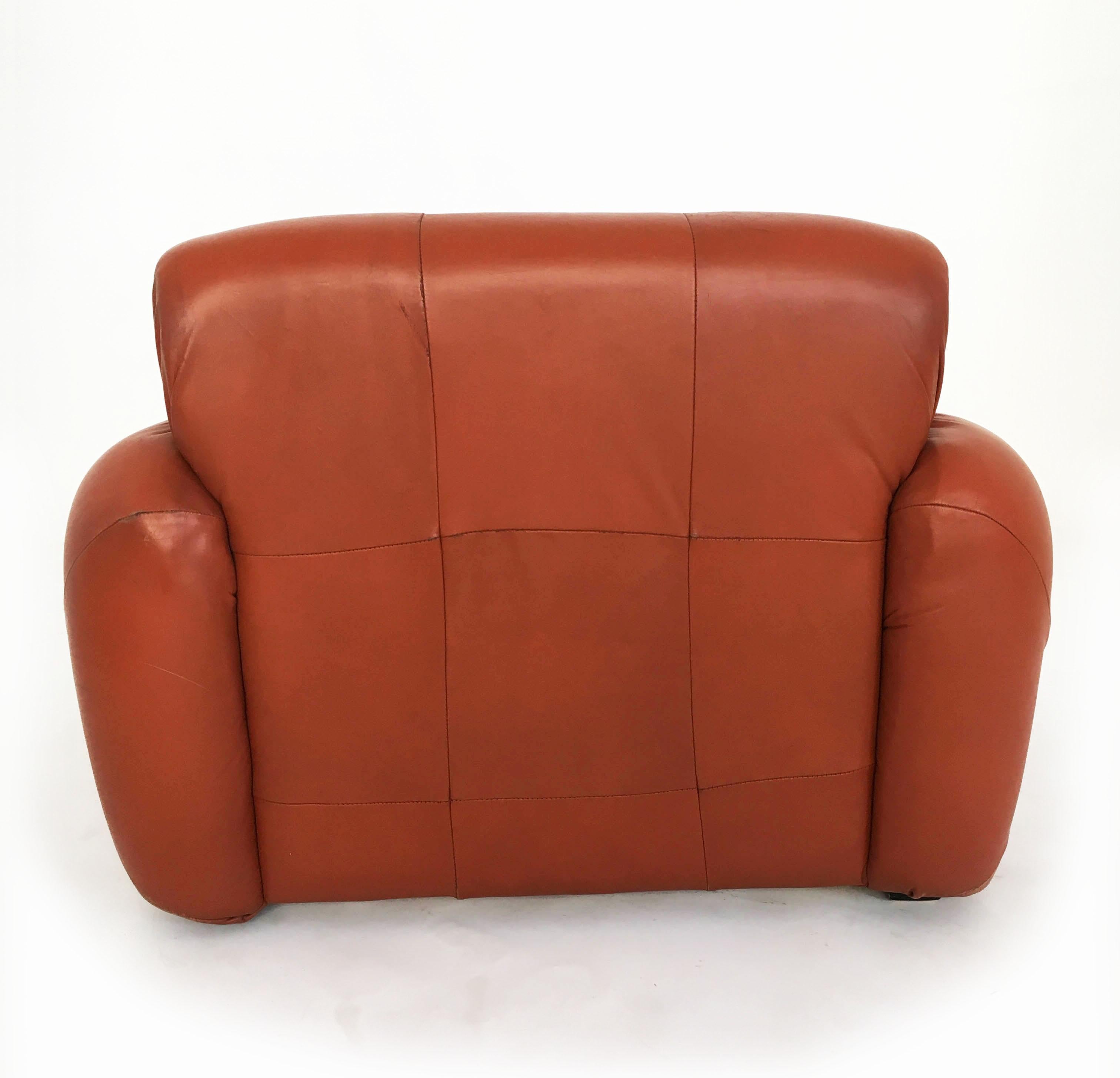 Jean Gillon Cognac Patchwork Leather Club Chairs by Probel, Brazil 1970s For Sale 8