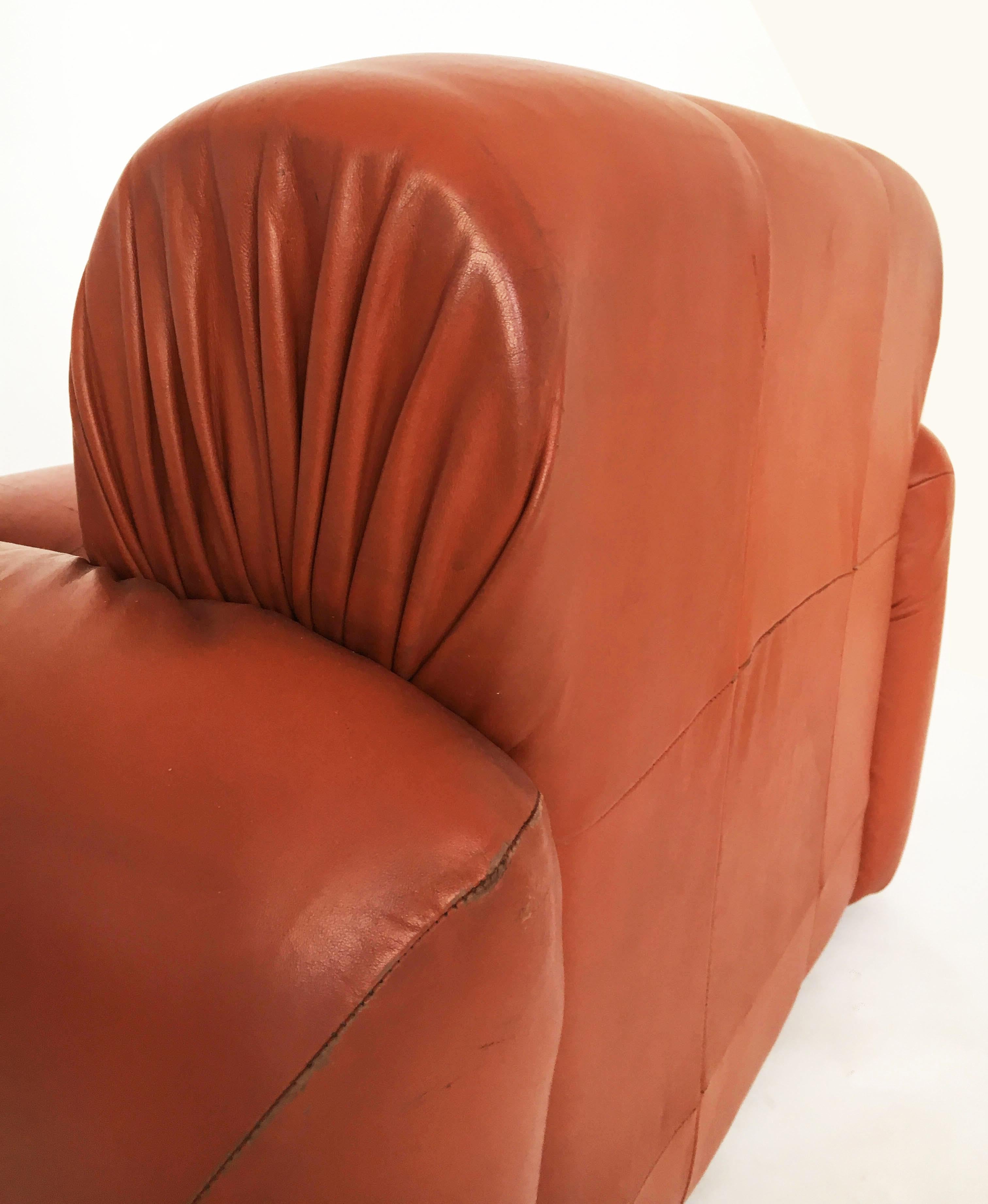 Jean Gillon Cognac Patchwork Leather Club Chairs by Probel, Brazil 1970s For Sale 10