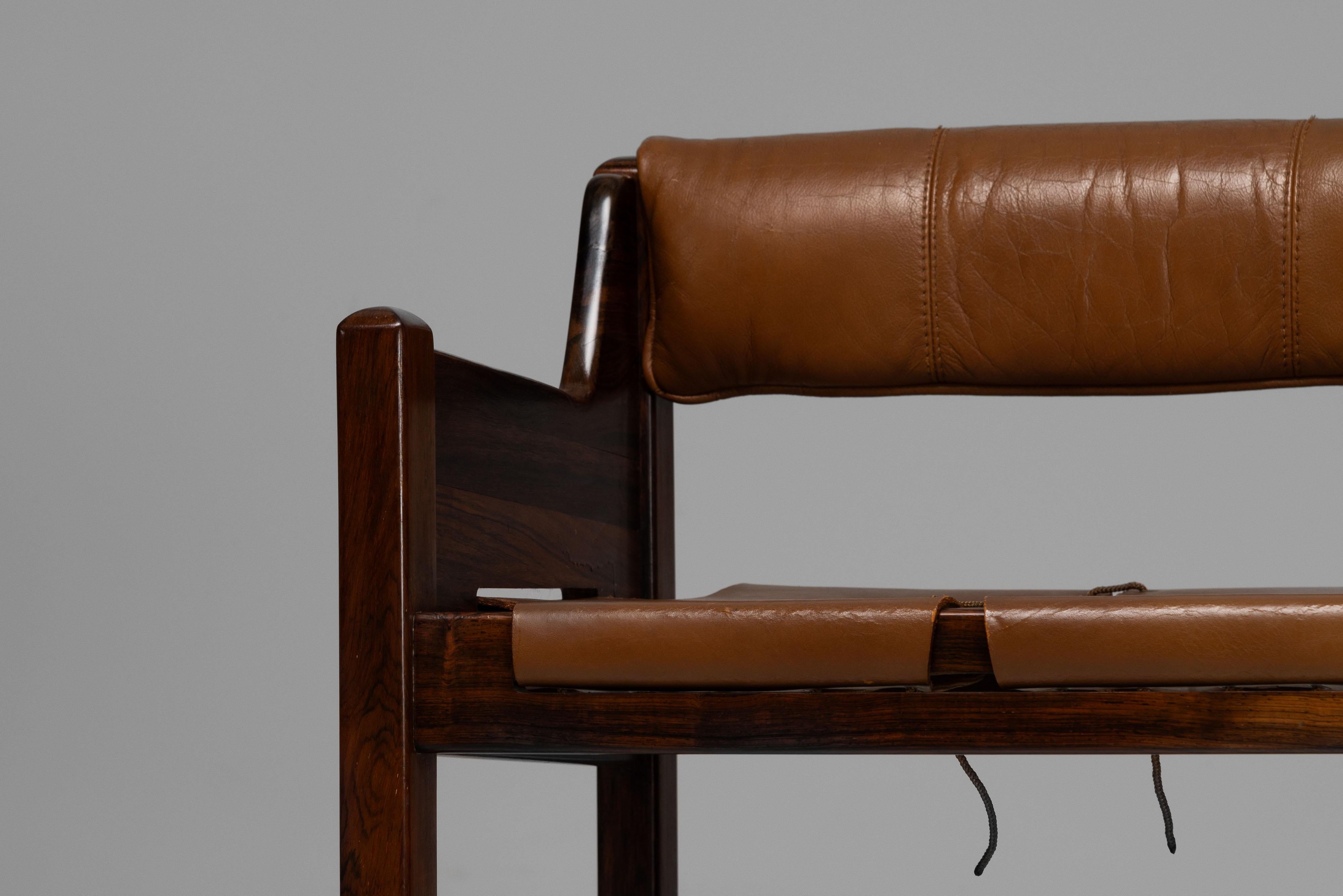 Brazilian Jean Gillon Déc chairs Italma Woodart Brazil 1968 For Sale