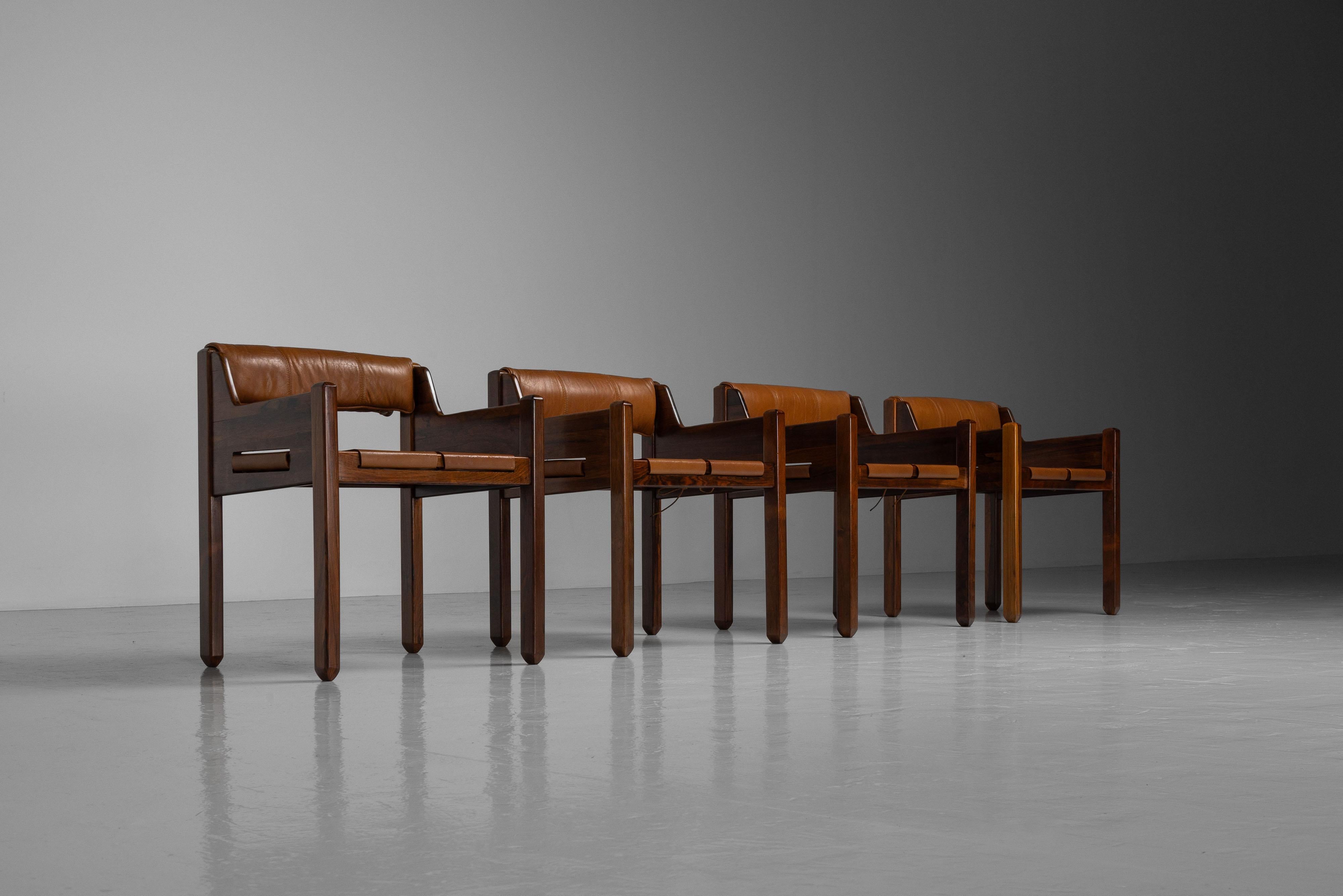 Mid-20th Century Jean Gillon Déc chairs Italma Woodart Brazil 1968 For Sale