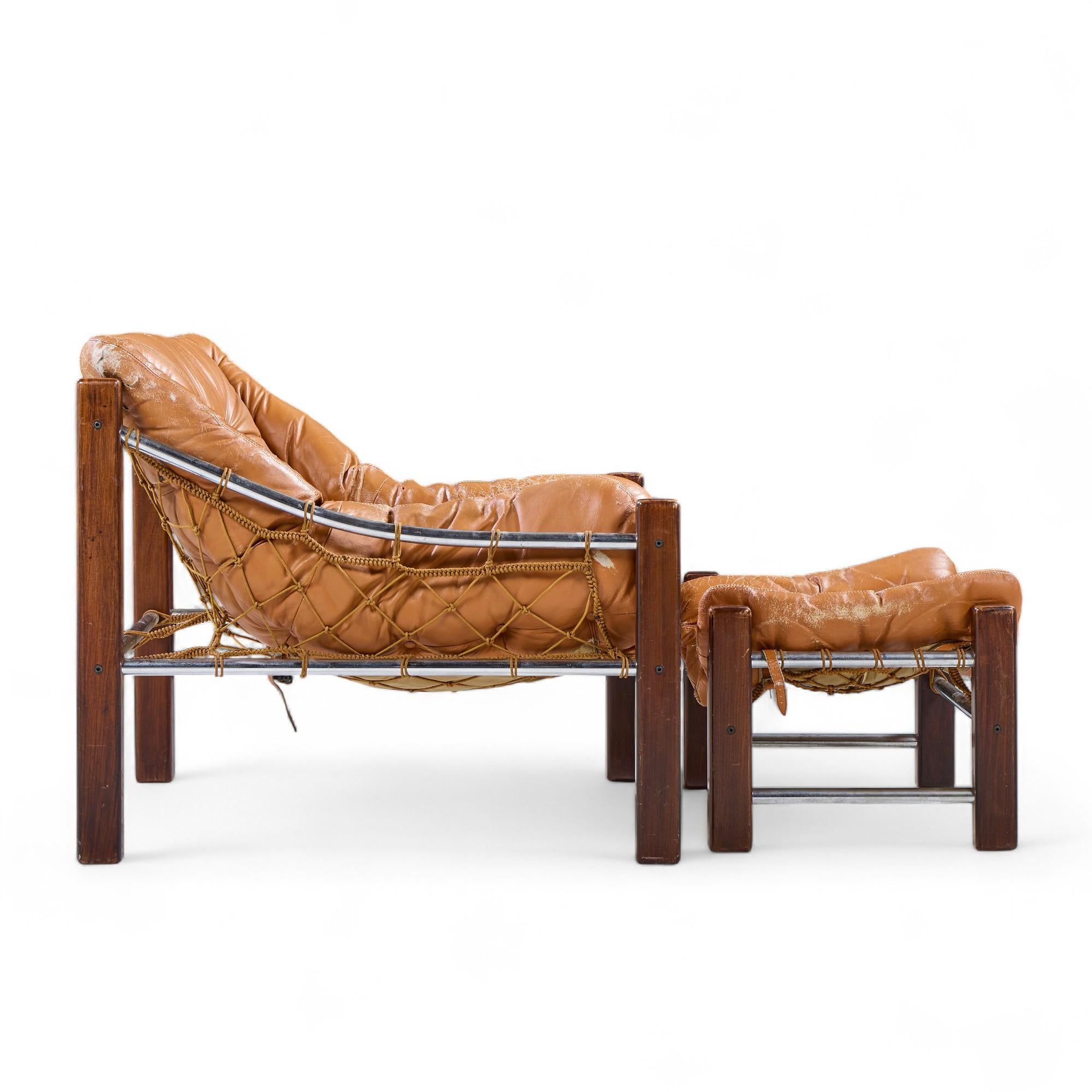 Jean Gillon pour Italma Amazonas Chaise longue et ottoman du milieu du siècle en vente 1
