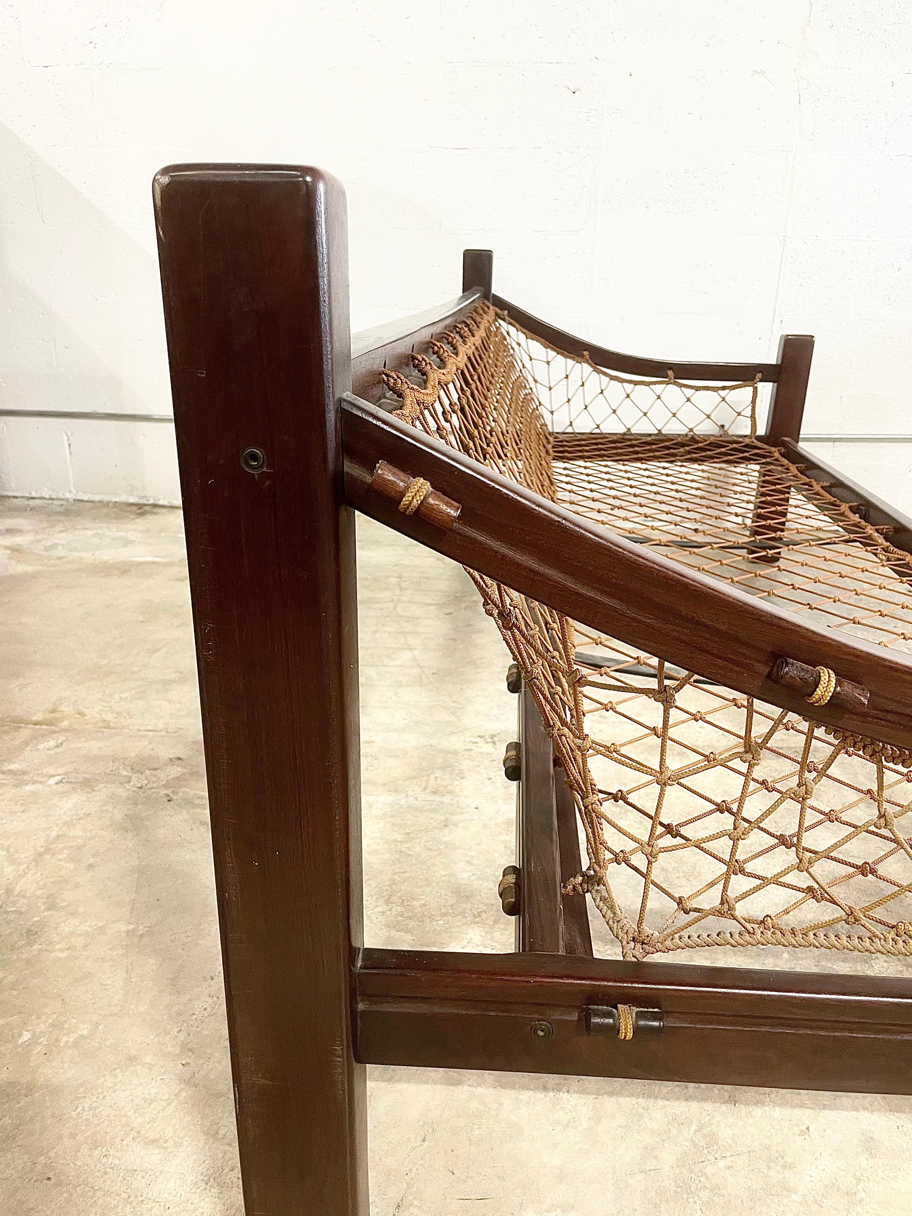Jean Gillon for Italma, Brazil.  ‘Amazonas’ Sofa Frame in Rosewood. No cushions. Labeled.