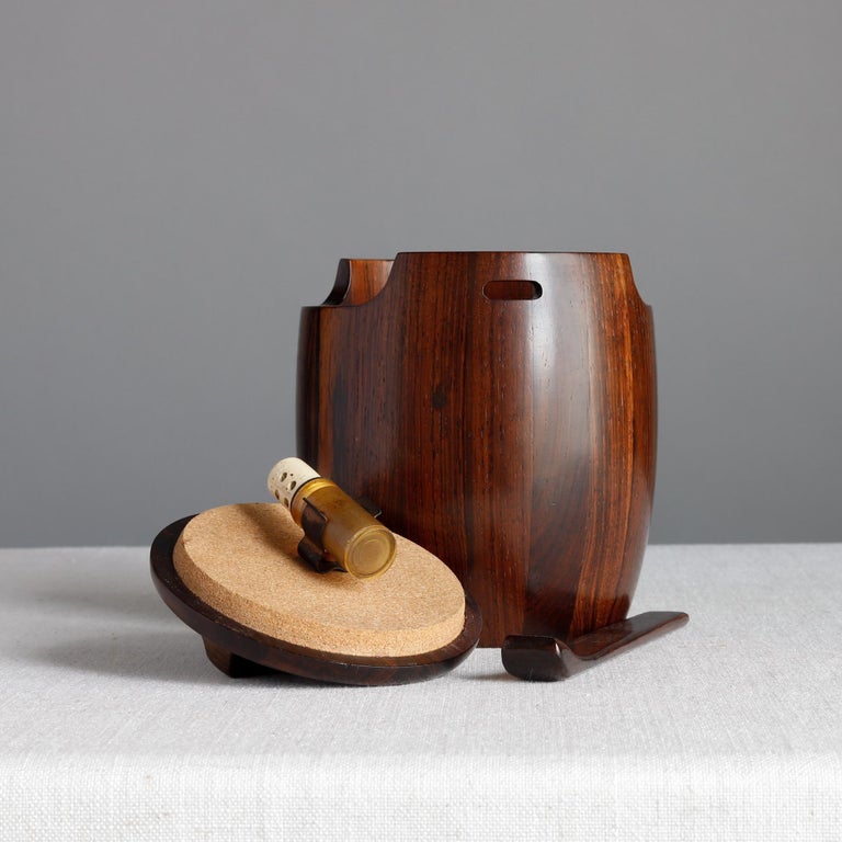 Jean Gillon Jacaranda Tobacco Jar, Brazilian Wood Art Humidor, circa