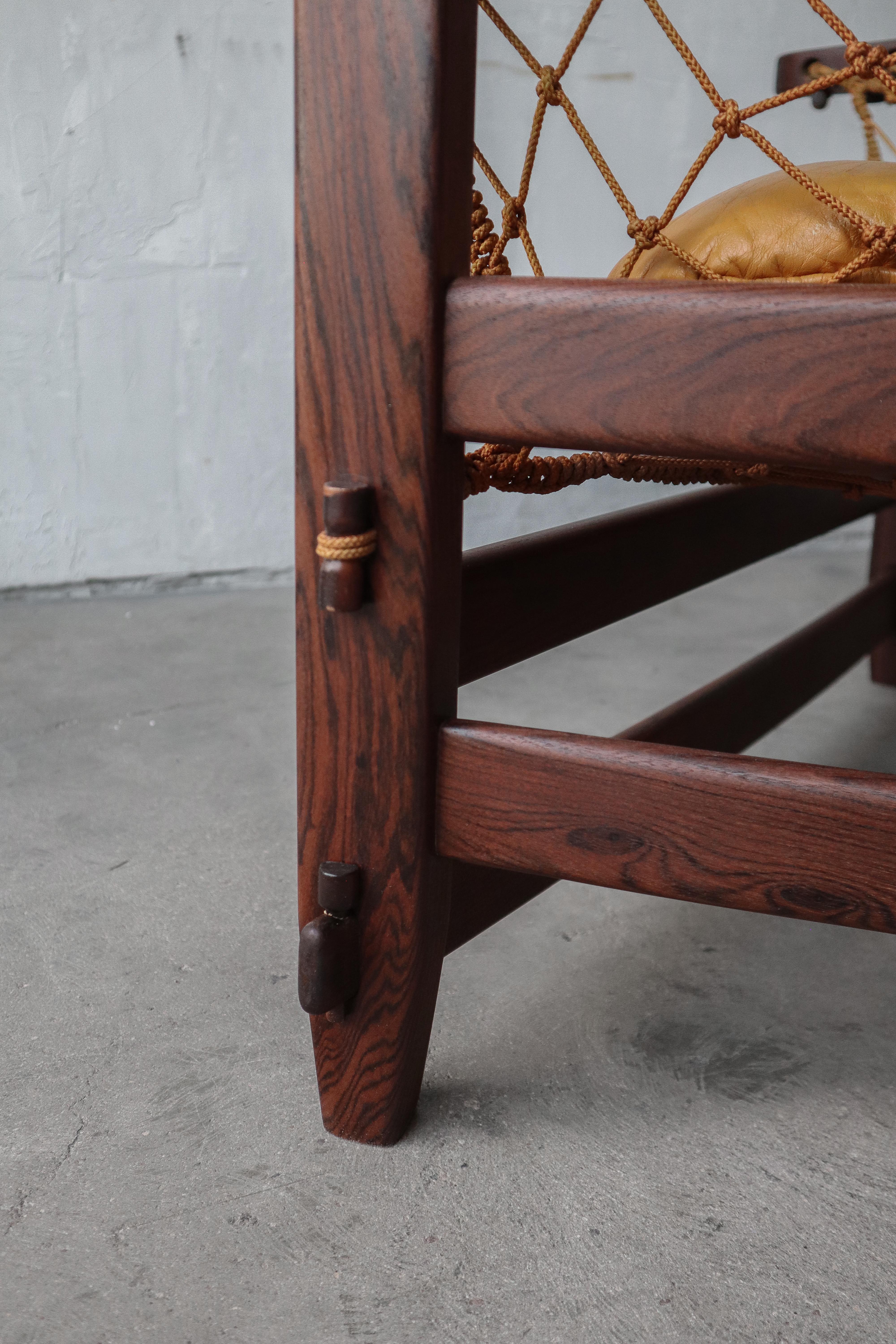 Jean Gillon Jangada Lounge Chair with Ottoman, Rosewood For Sale 4