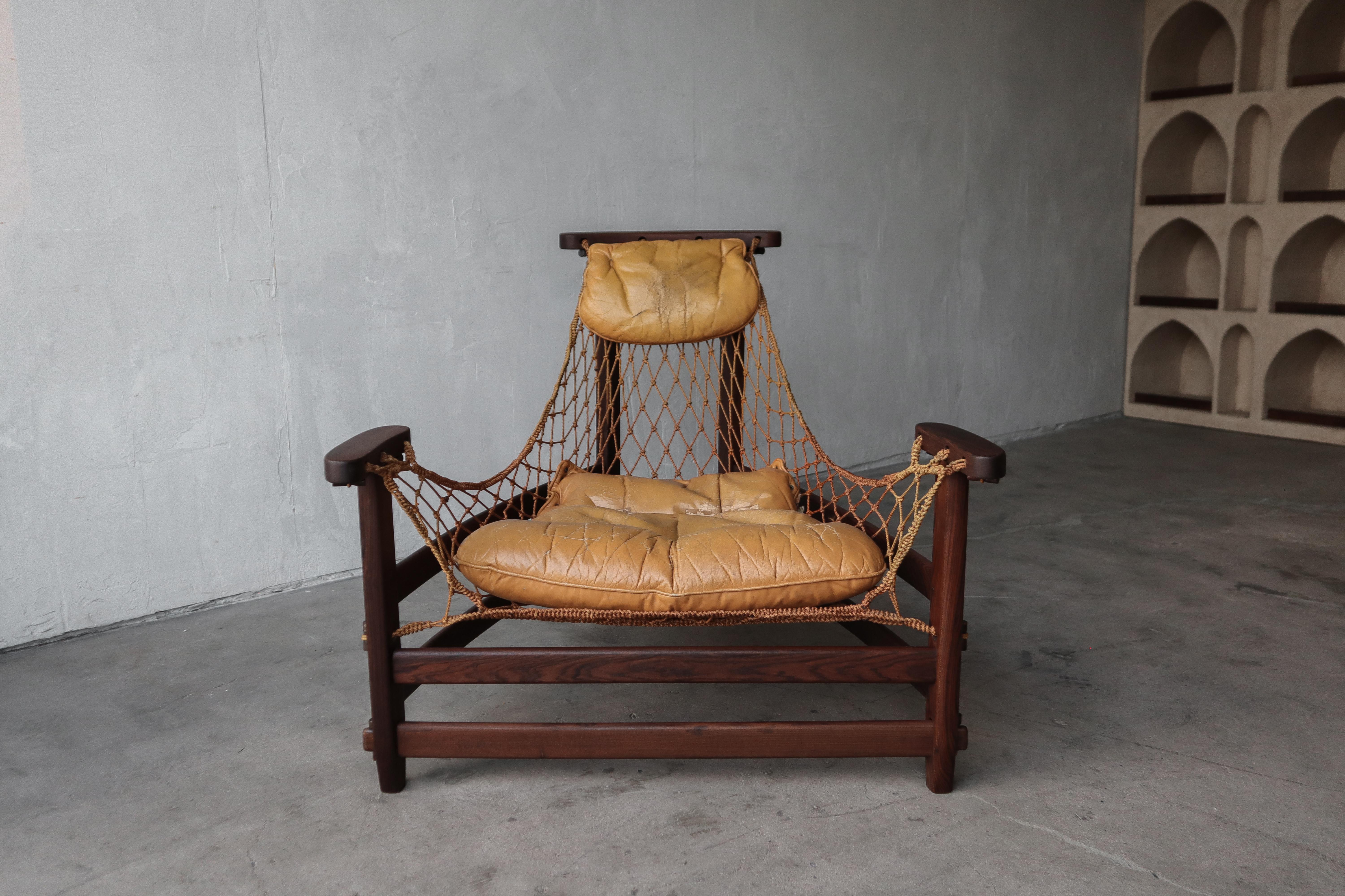 Mid-Century Modern Jean Gillon Jangada Lounge Chair with Ottoman, Rosewood For Sale