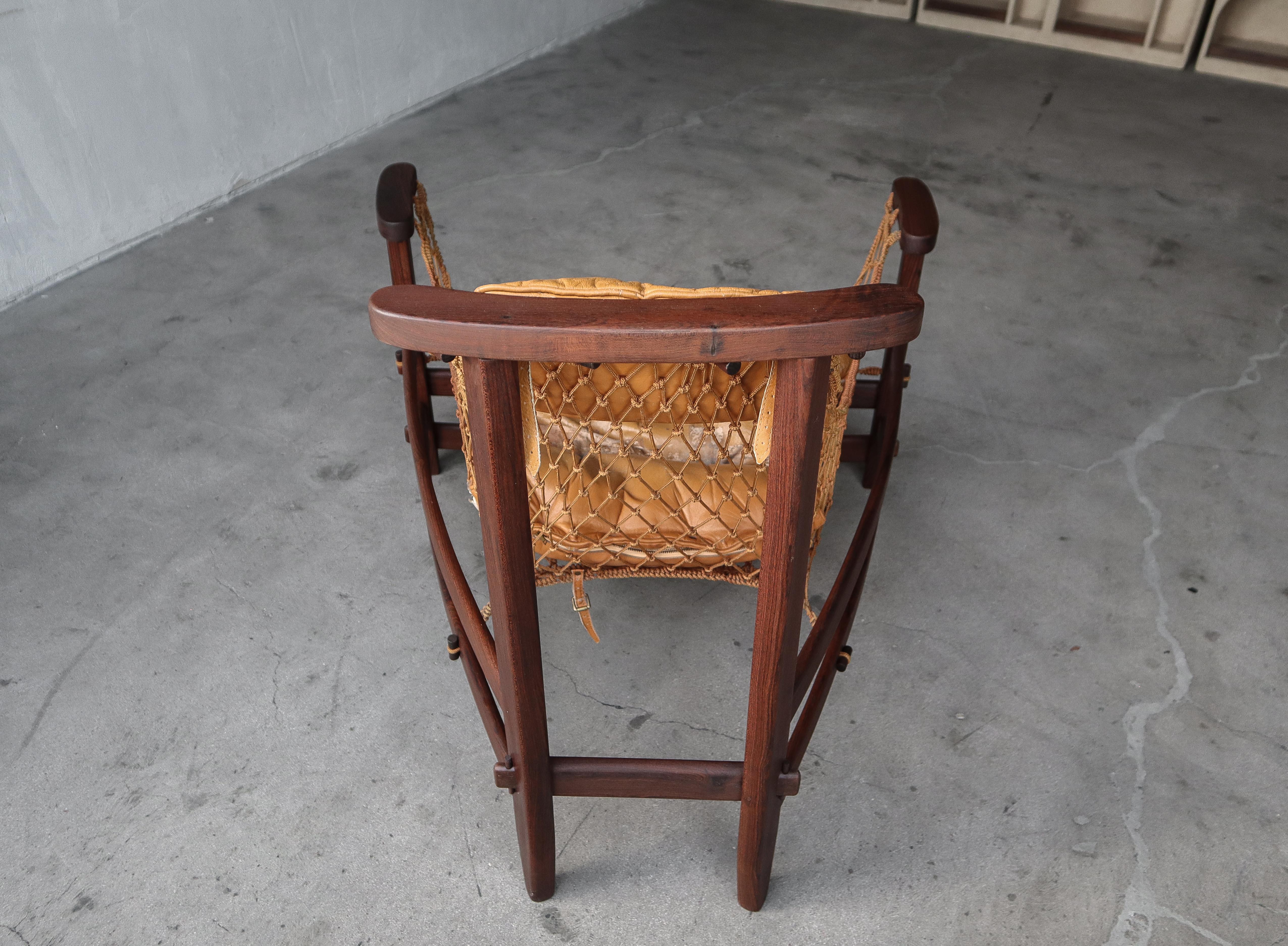 20th Century Jean Gillon Jangada Lounge Chair with Ottoman, Rosewood For Sale