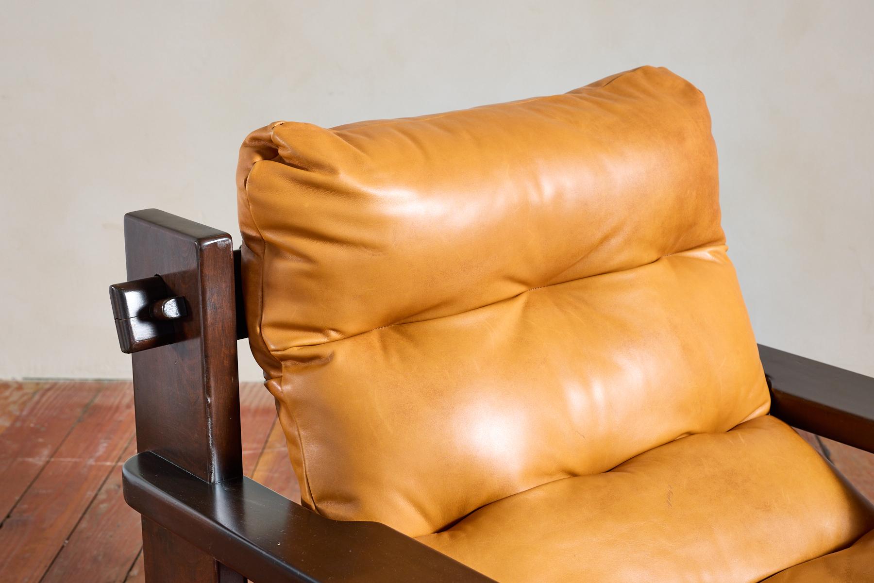 Jean Gillon Leather Paddle Arm Chairs 5