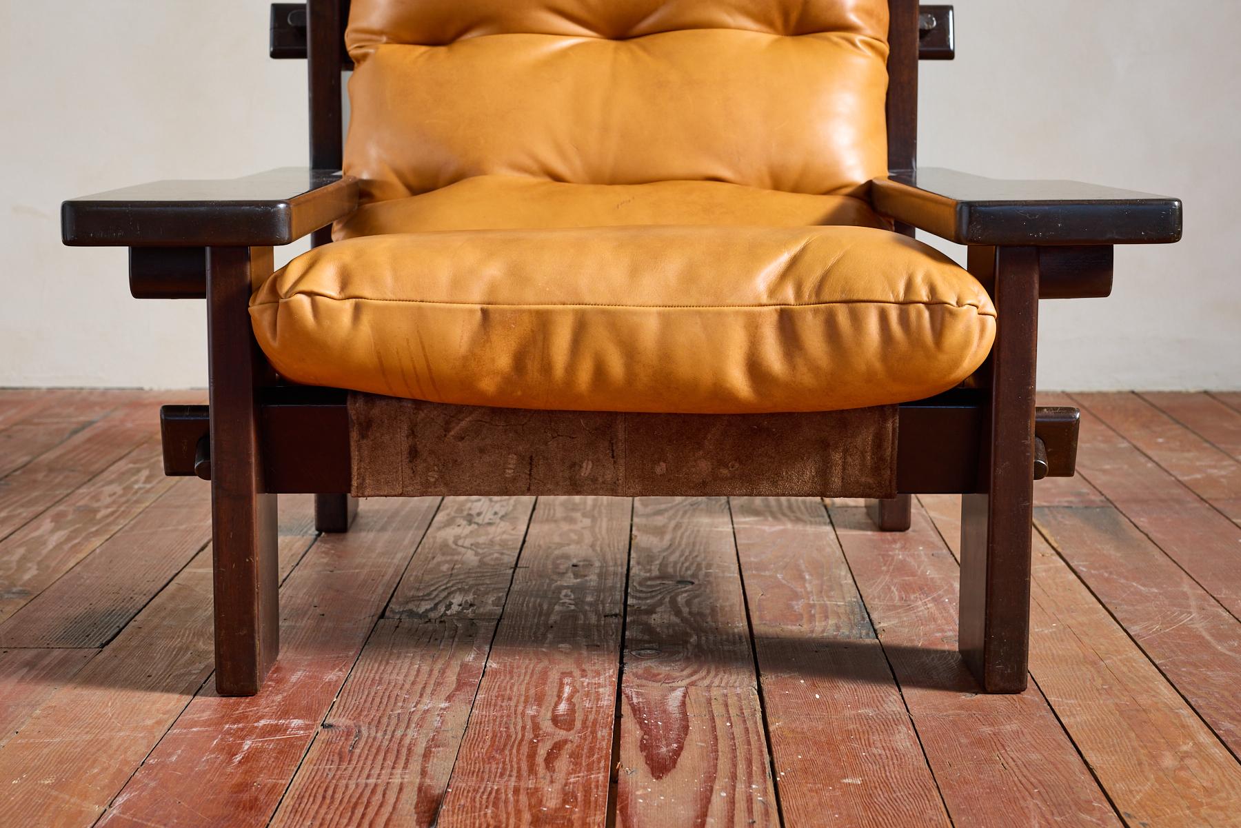 Jean Gillon Leather Paddle Arm Chairs 7
