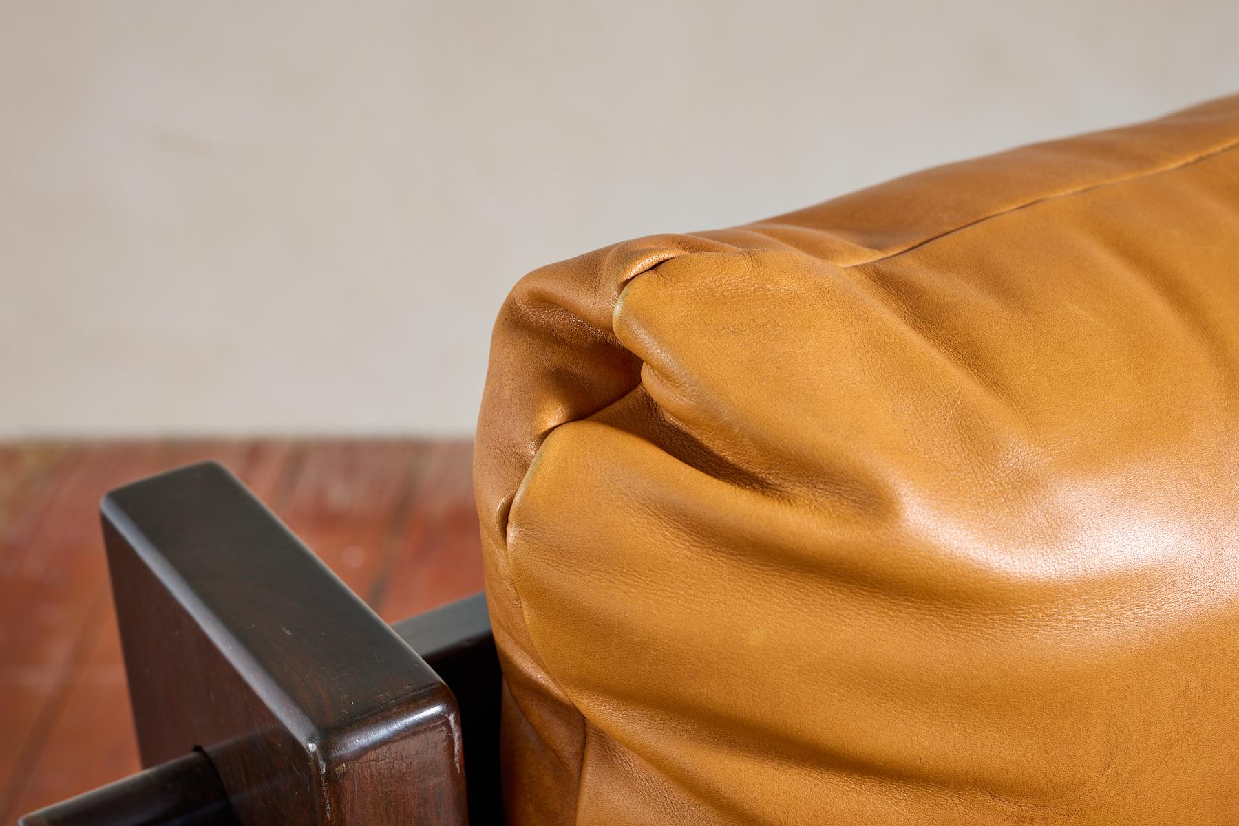 Jean Gillon Leather Paddle Arm Chairs 8