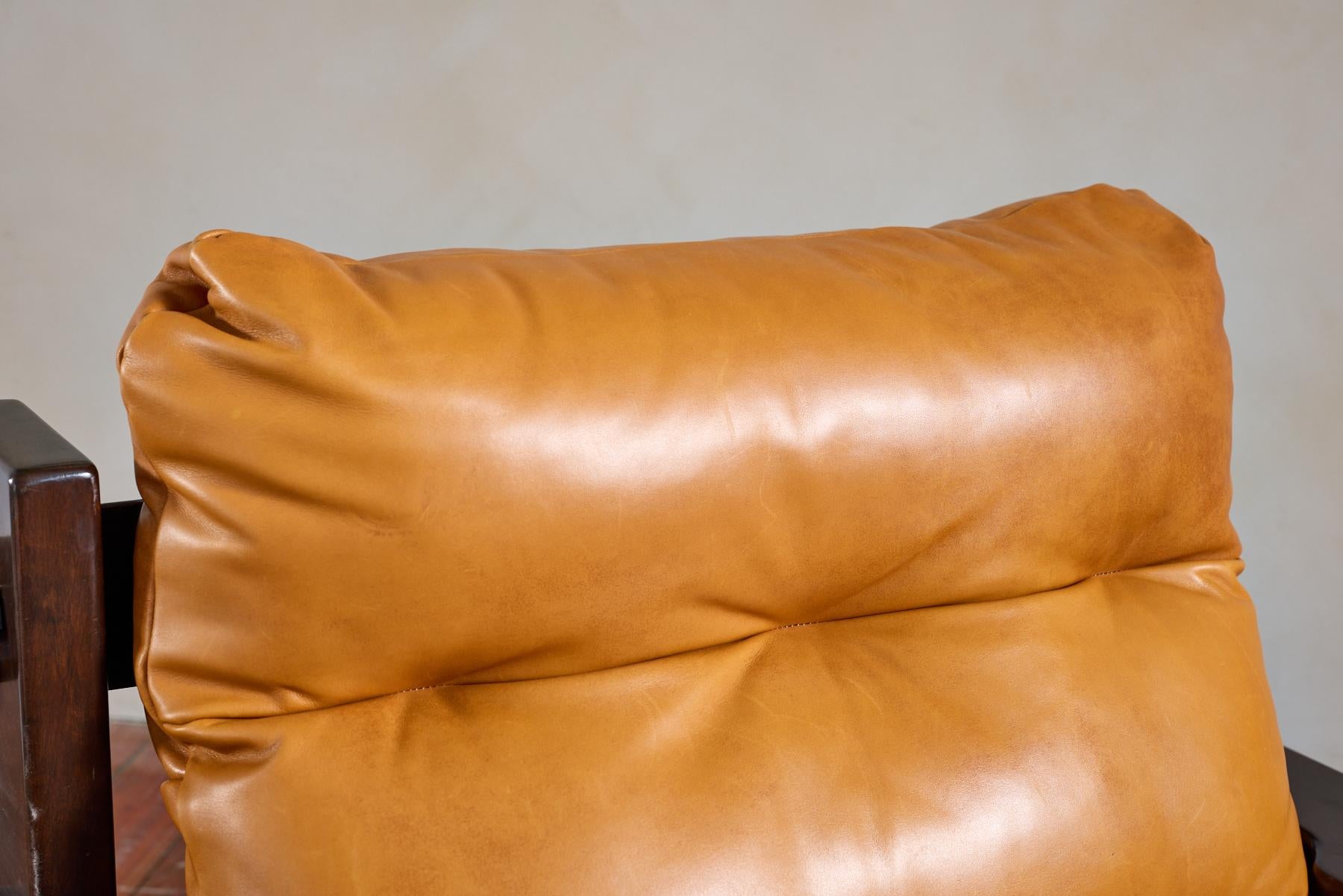 Jean Gillon Leather Paddle Arm Chairs 9
