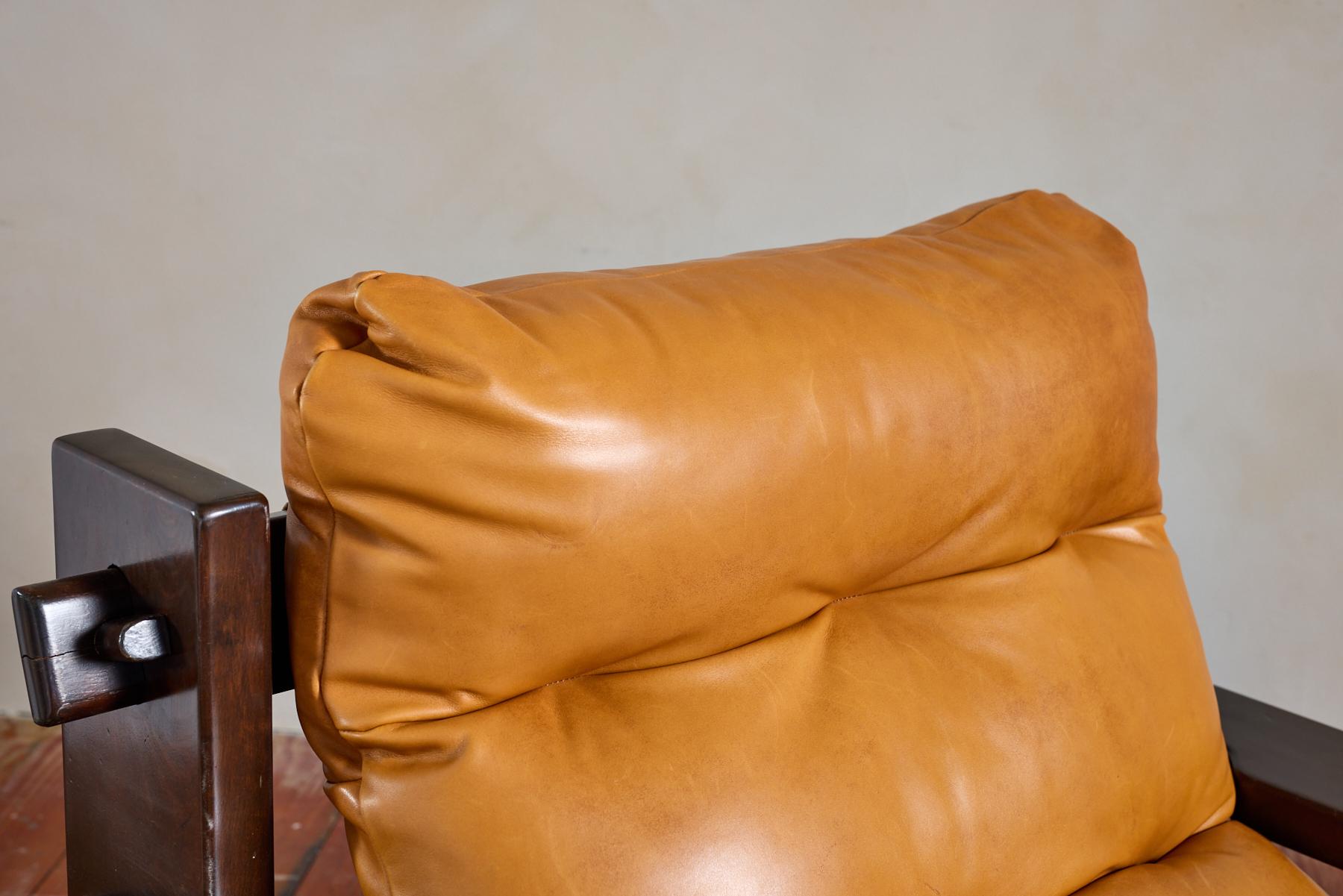 Jean Gillon Leather Paddle Arm Chairs 10