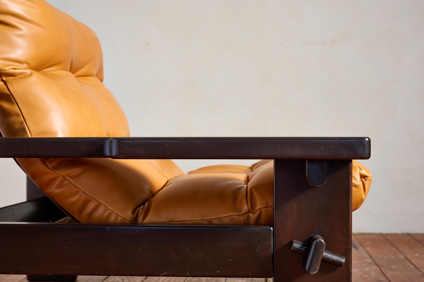 Jean Gillon Leather Paddle Arm Chairs 2