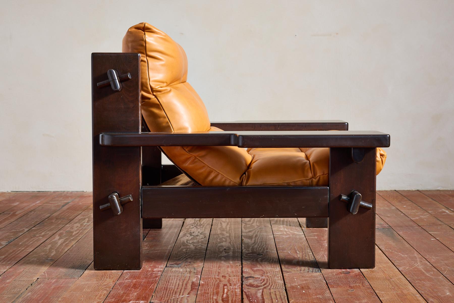 Jean Gillon Leather Paddle Arm Chairs 3