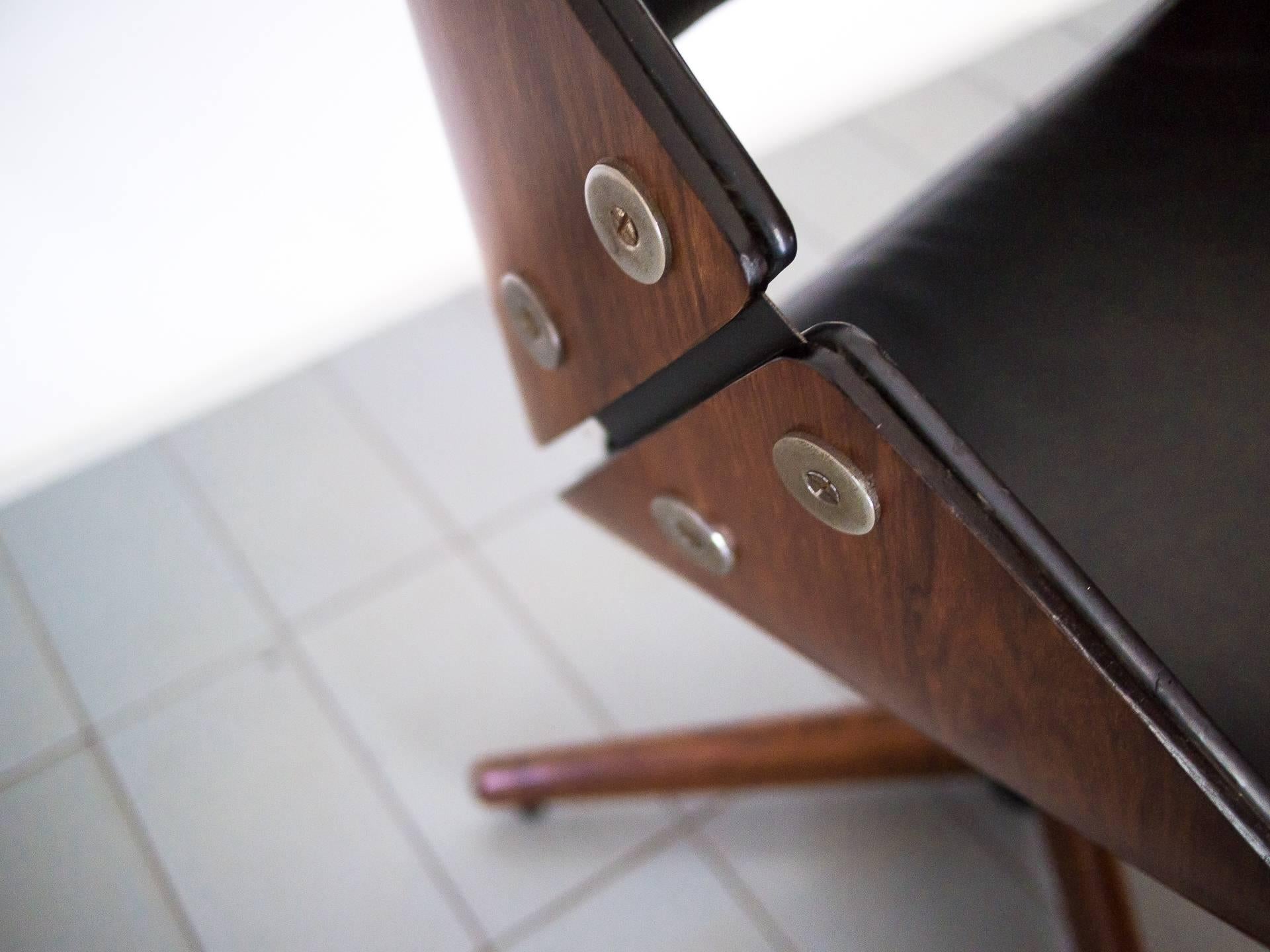 Chaise de bureau Jean Gillon de Louro Preto en bois et fer, Brésil, fin des années 1960 8