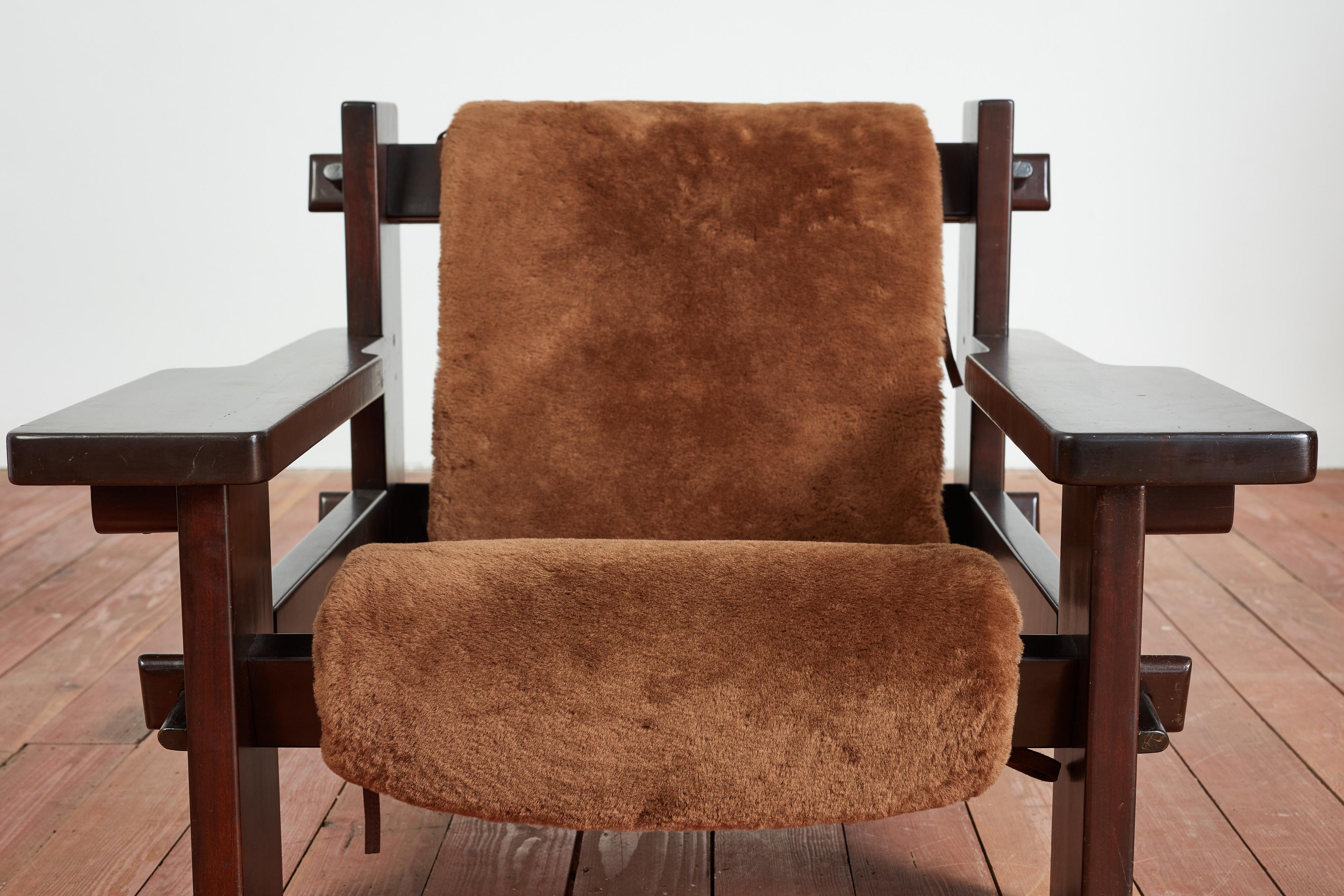 Jean Gillon Paddle Shearling Arm Chairs For Sale 1