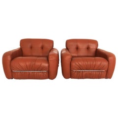 Jean Gillon Pair of Club Chairs by Probel Brazil