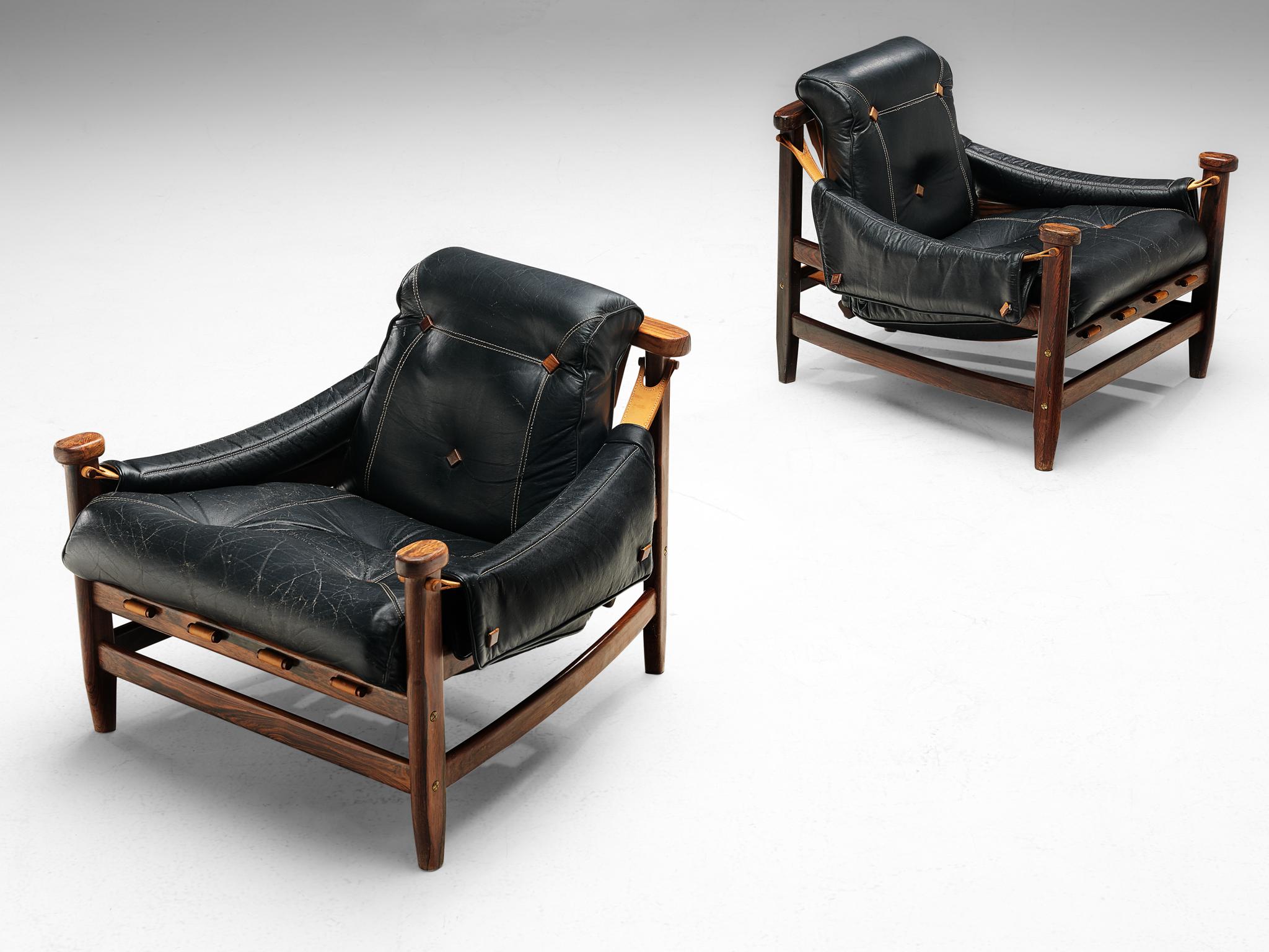 Leather Jean Gillon Pair of Easy Chairs 