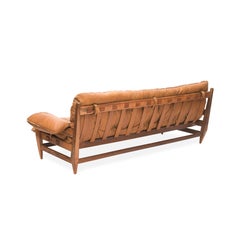 Jean Gillon "Rodeio" Midcentury brazilian sofa in Wood with Leather, 60s