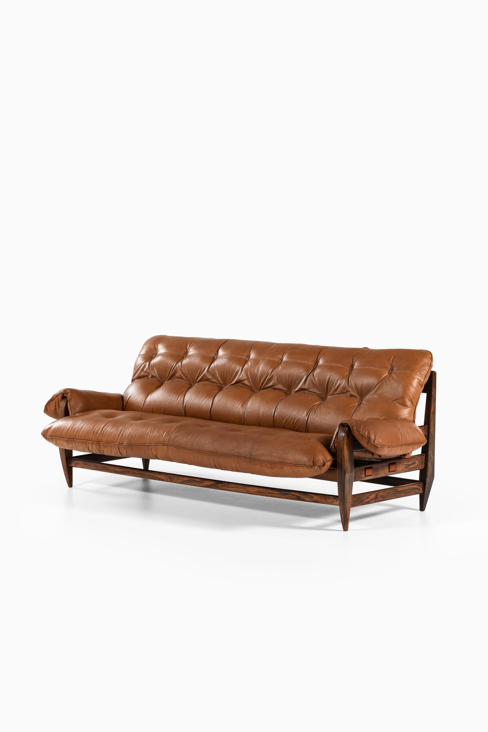 Rare sofa designed by Jean Gillon. Produced by Wood Art in Brazil.
   