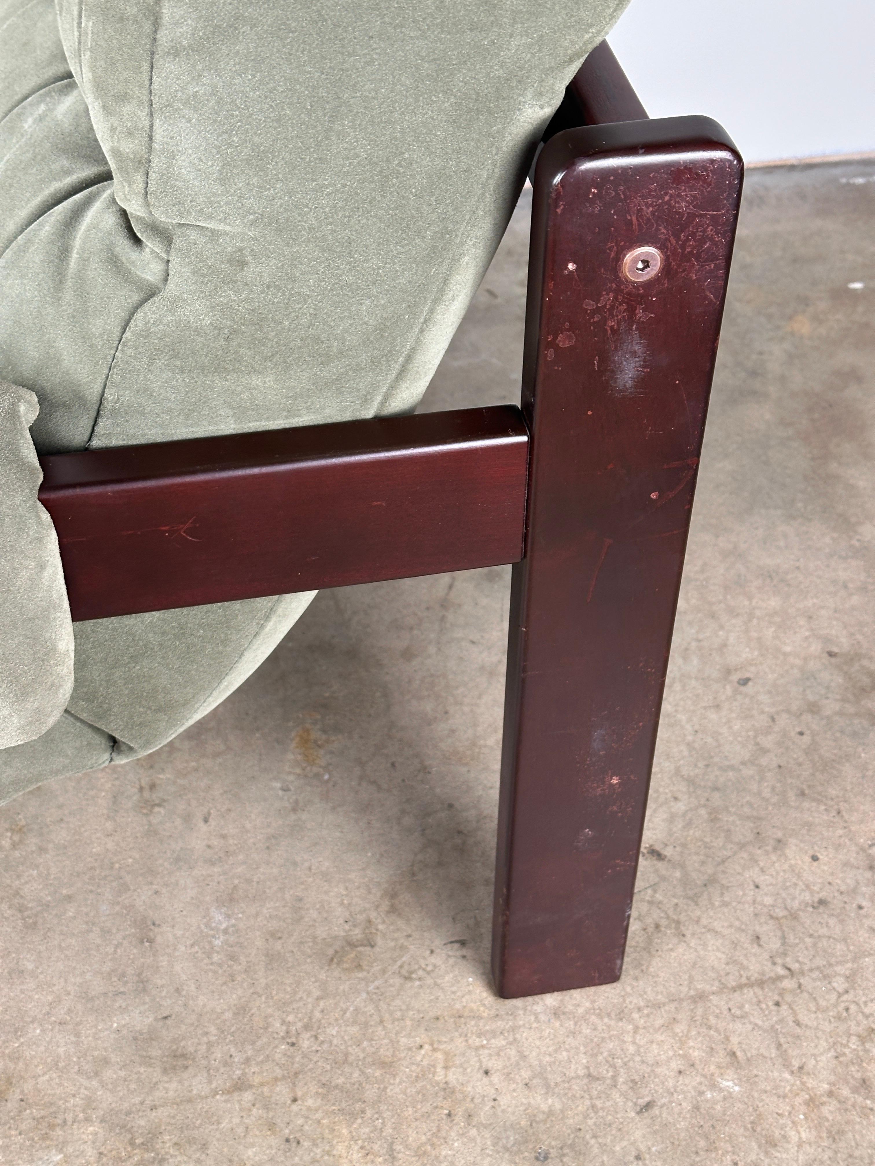 Jean Gillon Suede and Rosewood Arm Chair 2