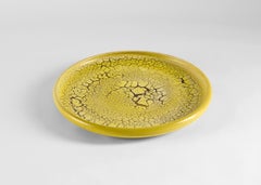 Jean Girel, Grande piatto di ceramica giallo, Francia, 2021