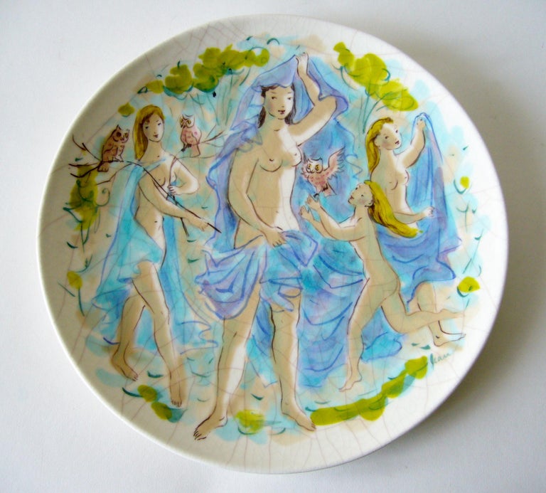 Jean Goodwin Ames Night Fragment Scripps College Decorative Charger Plate  For Sale at 1stDibs