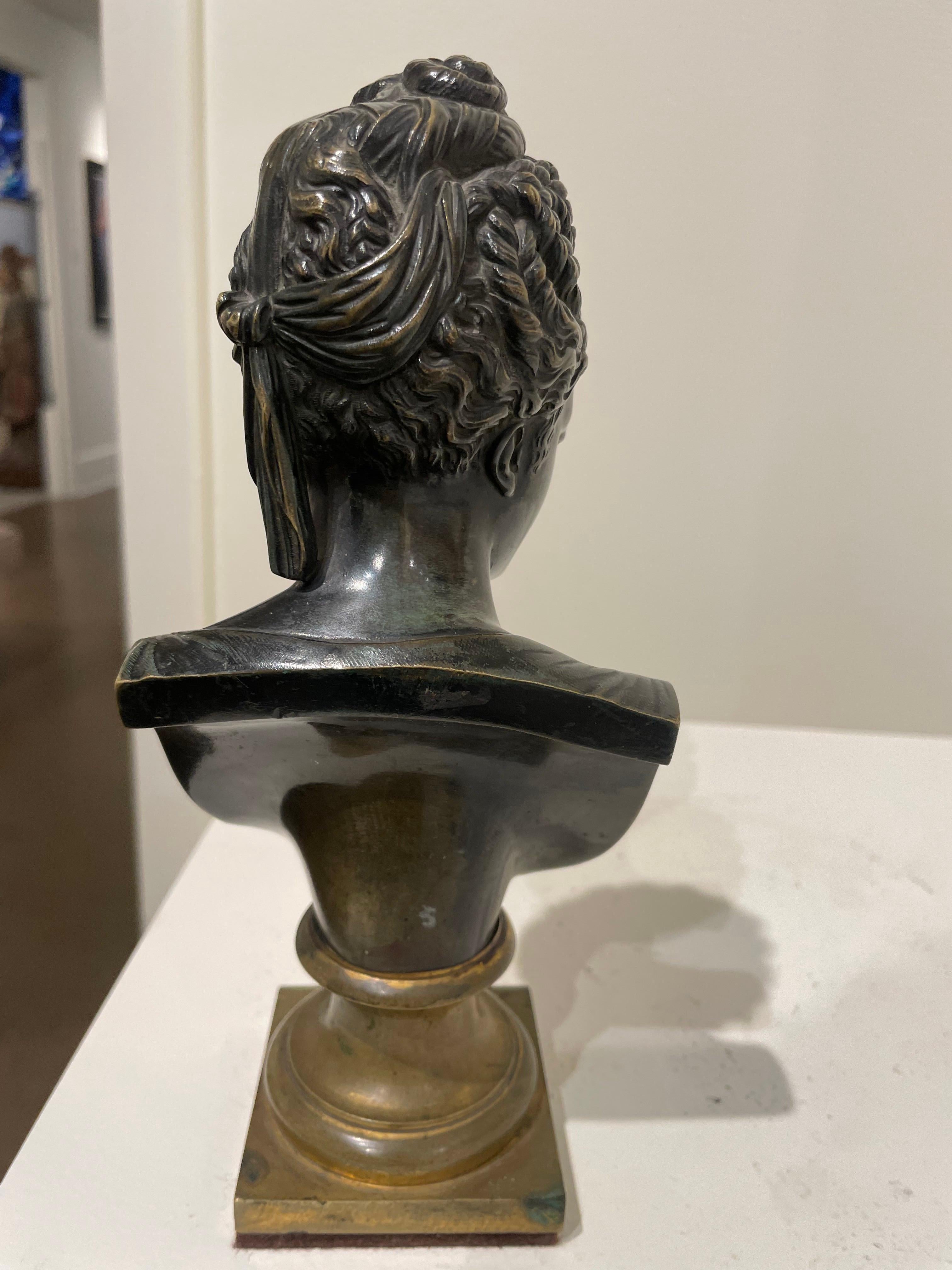 Bust of Diane de Poitiers, Bronze sculpture of French Noblewoman For Sale 8