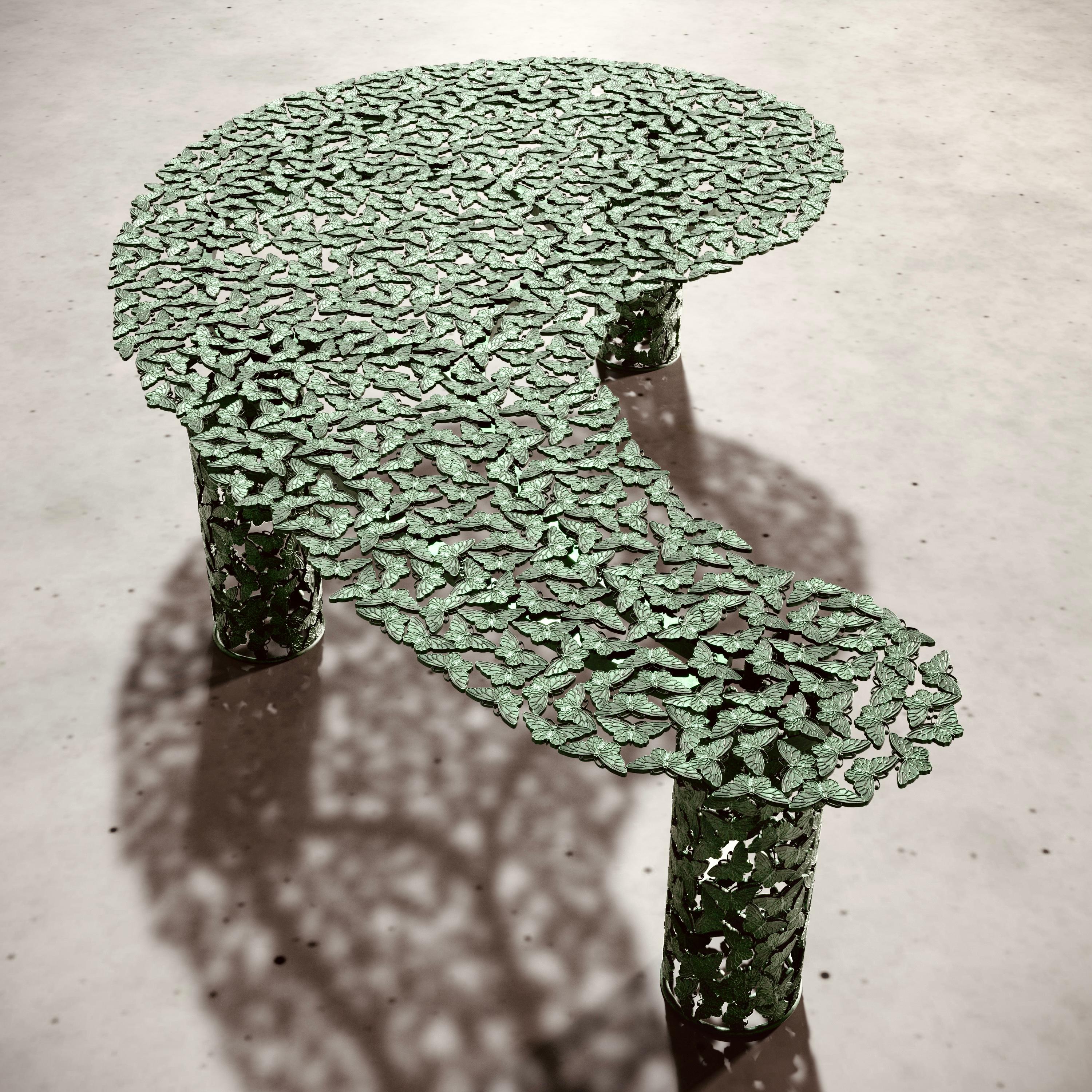 Moderno Jean Greene & Greene Bronze Lost Wax Cast Butterfly Tavolino da caffè per interni o esterni in vendita