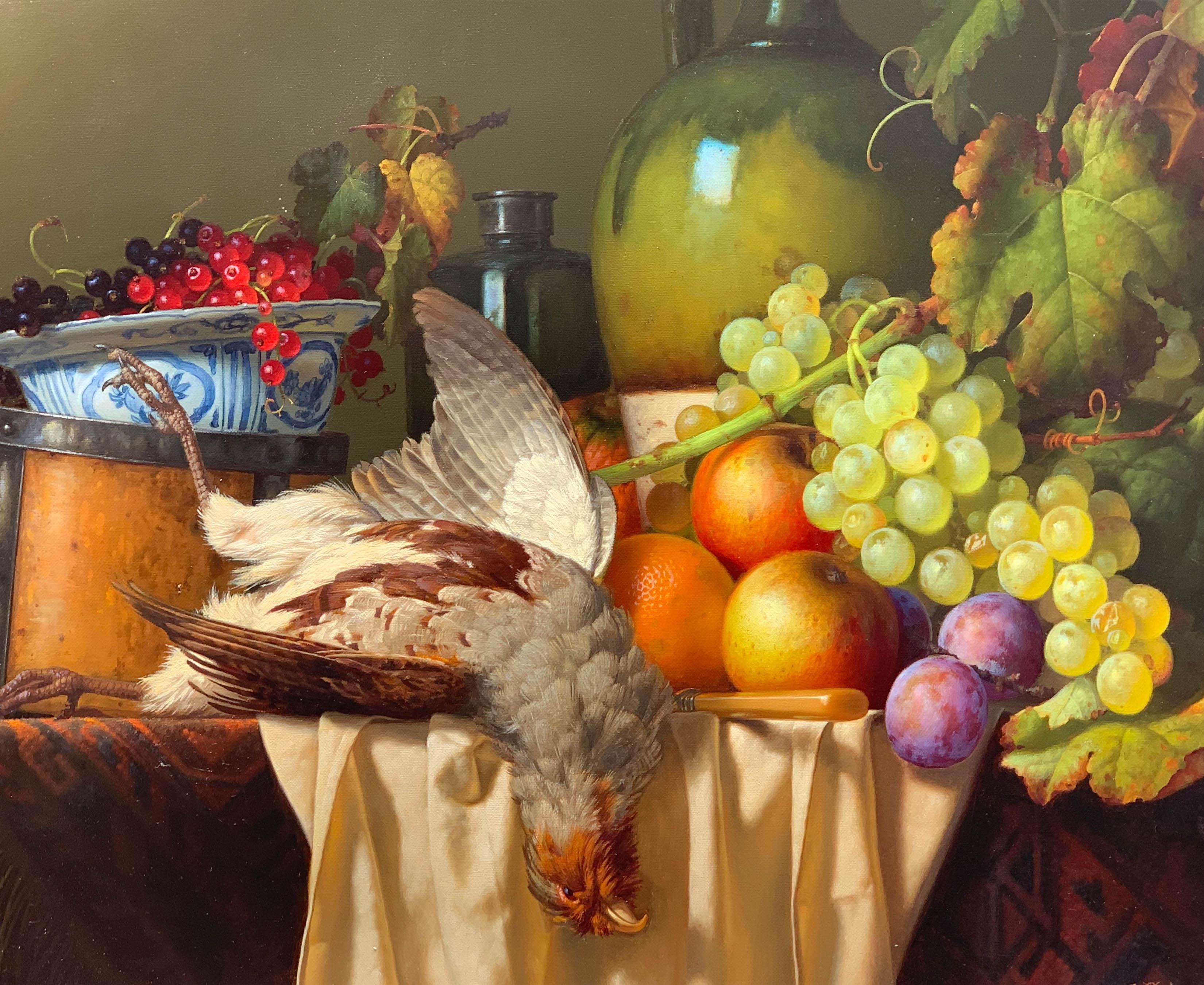 Composition des Fruits et Faison - Painting by Jean Grimal