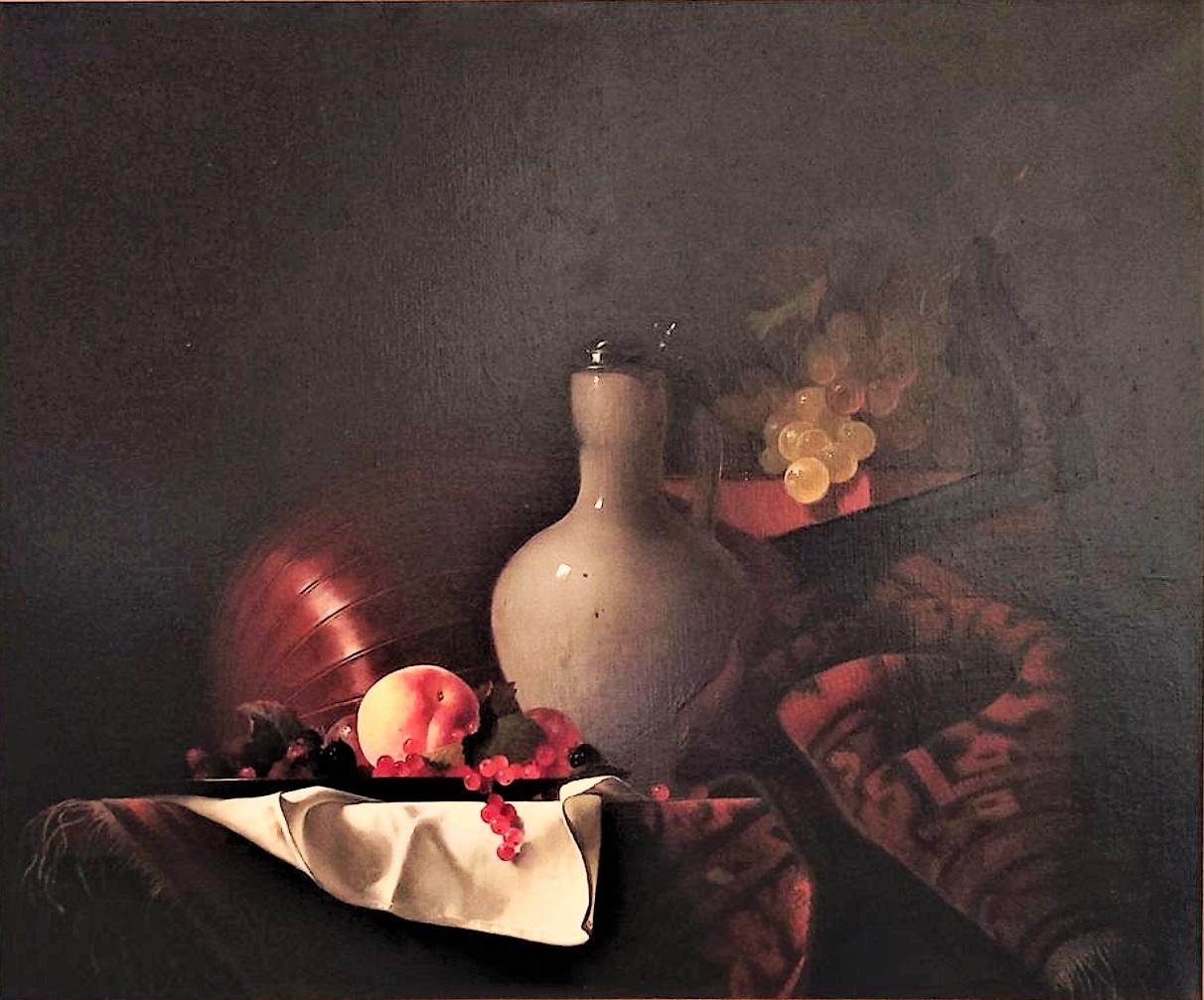 Still-Life with a Viola da Gambe - Painting by Jean Grimal