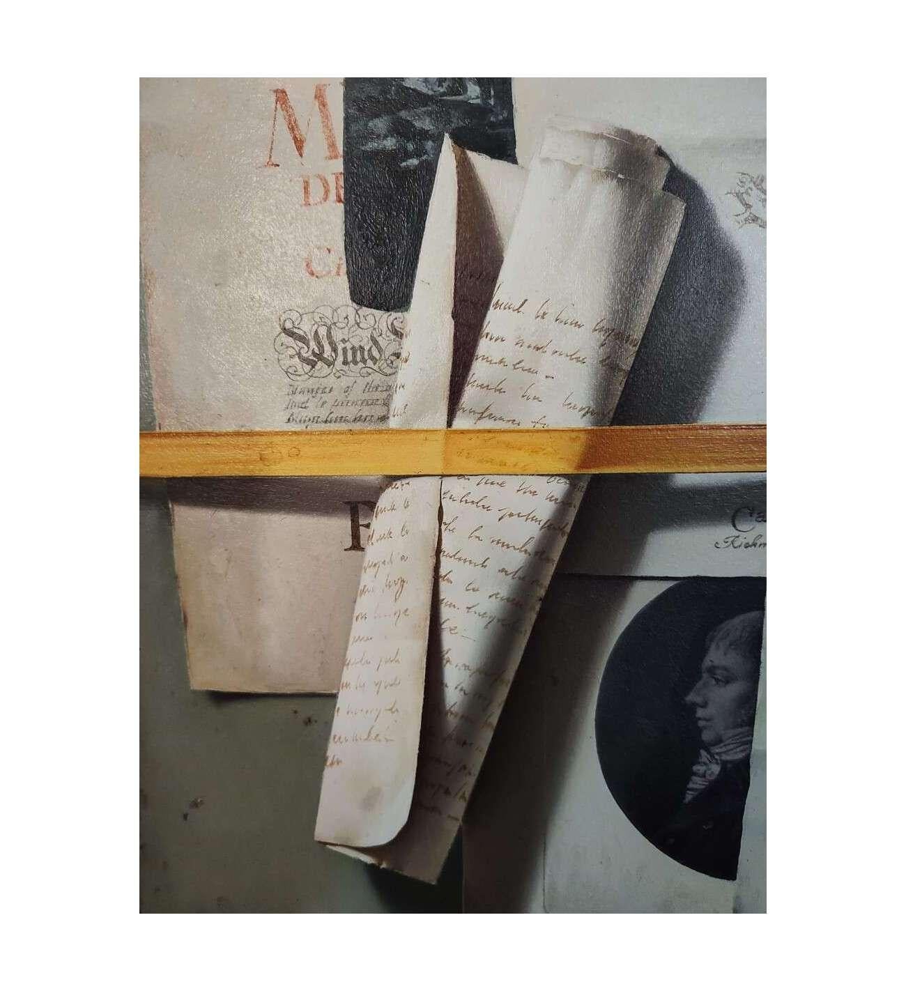 Nature morte à la flûte et au cardinal rouge, peinture à l'huile sur toile de Jean Grimal (1 en vente 2