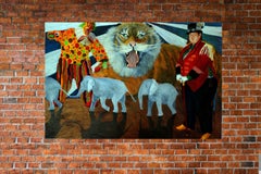 Can'est-ce que la comédie a crié le clown ?, peinture sur panneau de bois