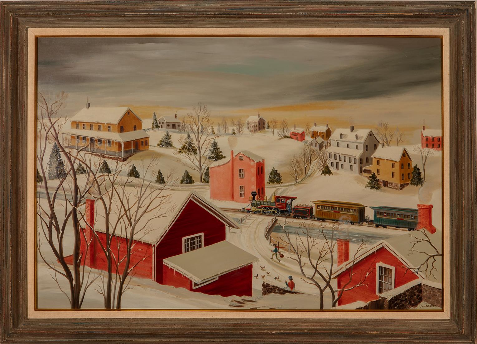 Jean H. Halter Landscape Painting - "Morning Train"