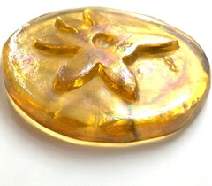 Scultura astratta Jean (Jean) Arp in vetro di Murano giallo, Egidio Costantini